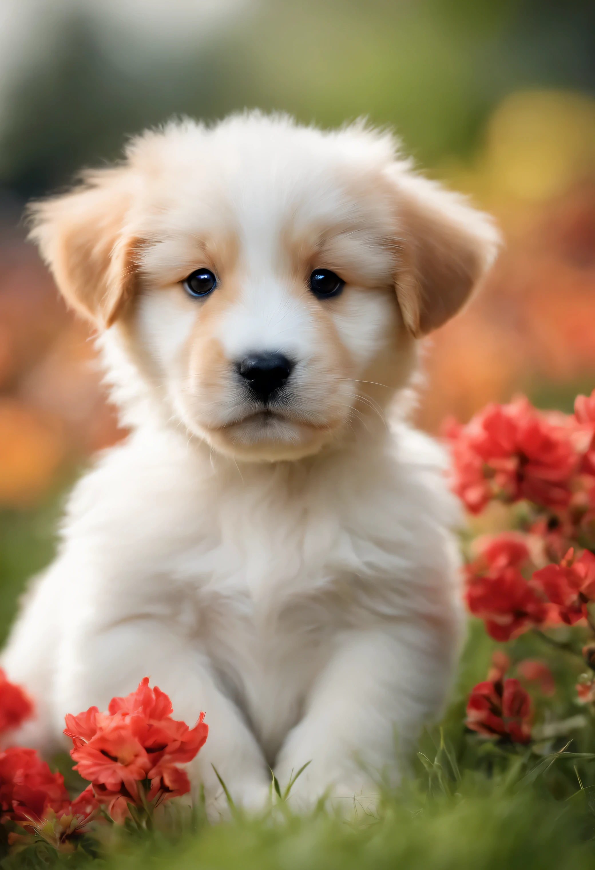 puppy, Sunny appearance, white background, 1 animal