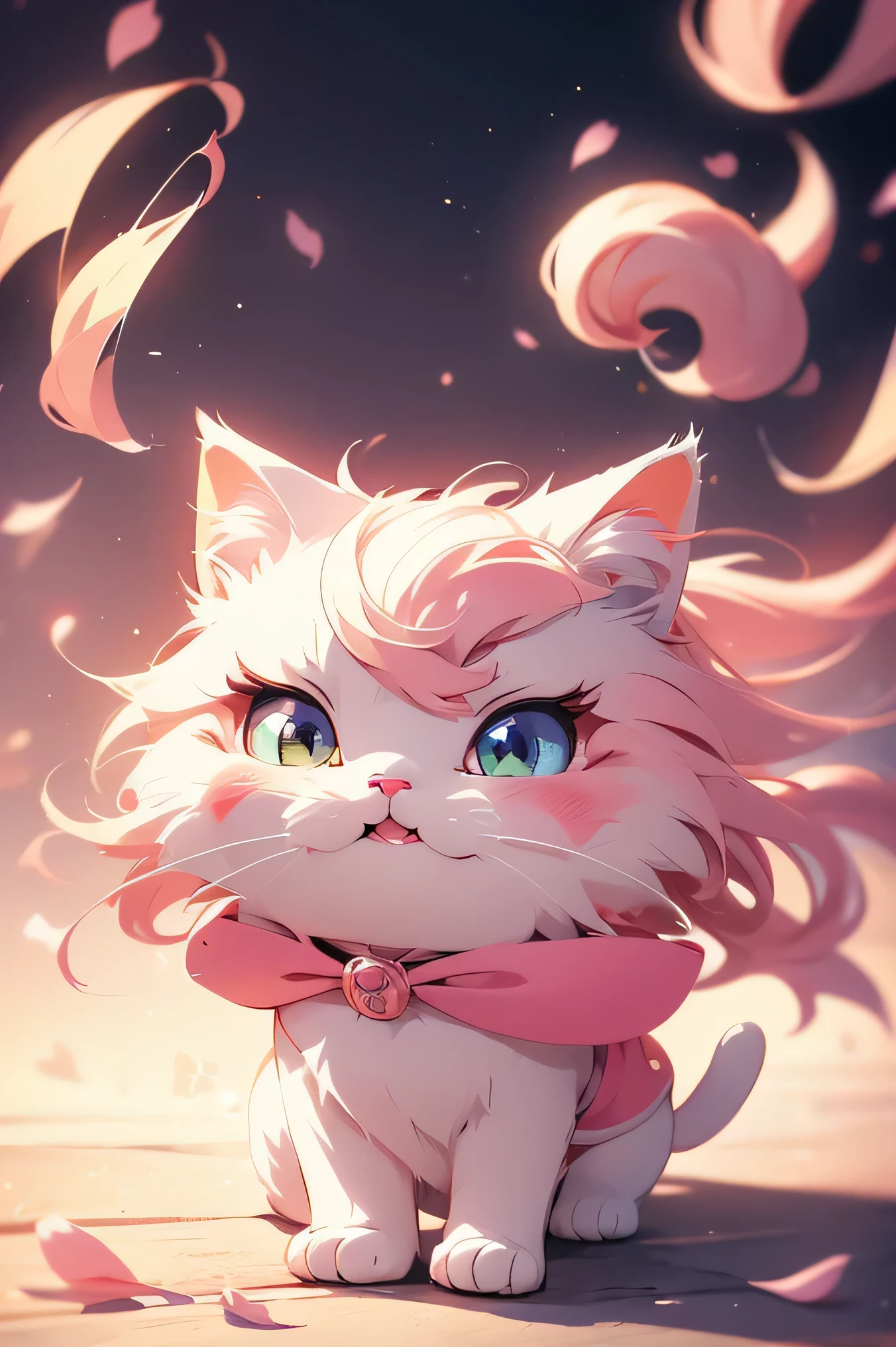 Cartoon cute cat drawing method,Different body movements and expressions,Cute pink , high quality, Playful composition, concept art, High resolution, playful expression,,anime style, happy, angry, surprise, miniaturecore, Painted illustration