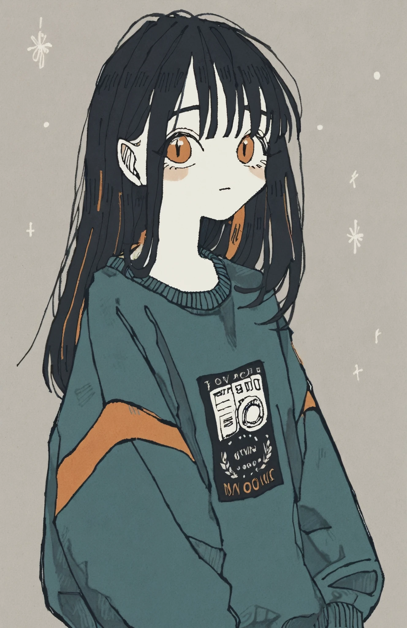 by tsvbvra, 1girl, , black hair