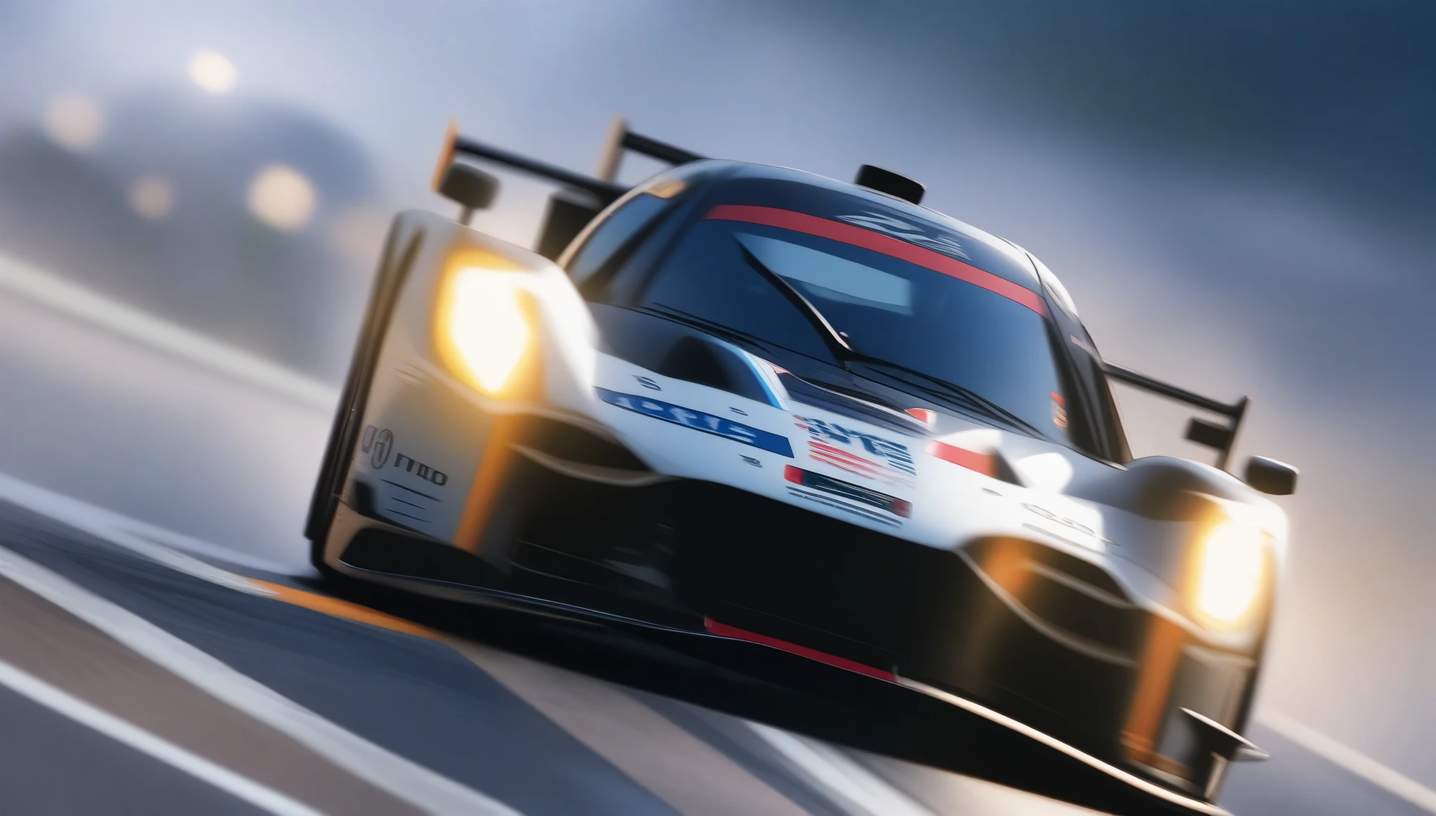 (masterpiece, best quality:1.2), photorealistic, sharp focus, Le Mans 24 Hours race