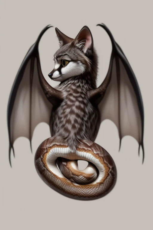 ((Sad face, Cat, Animals, fox head, wolf carcass, owl back wing, tail snake)),