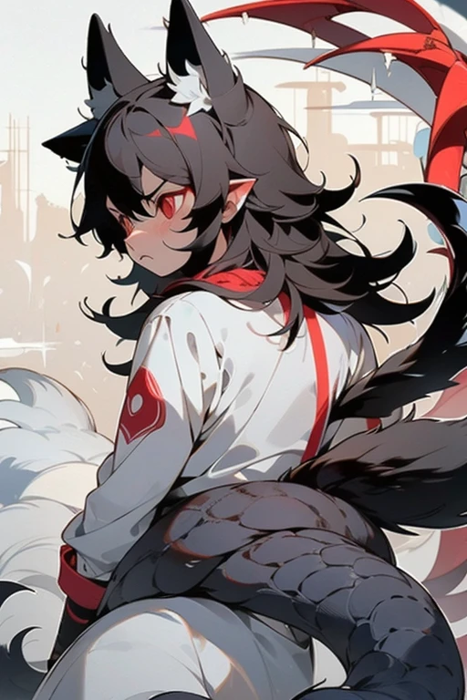 ((Animals, Sad face, Nue, Animals, fox head, wolf carcass, owl back wing, tail snake)),