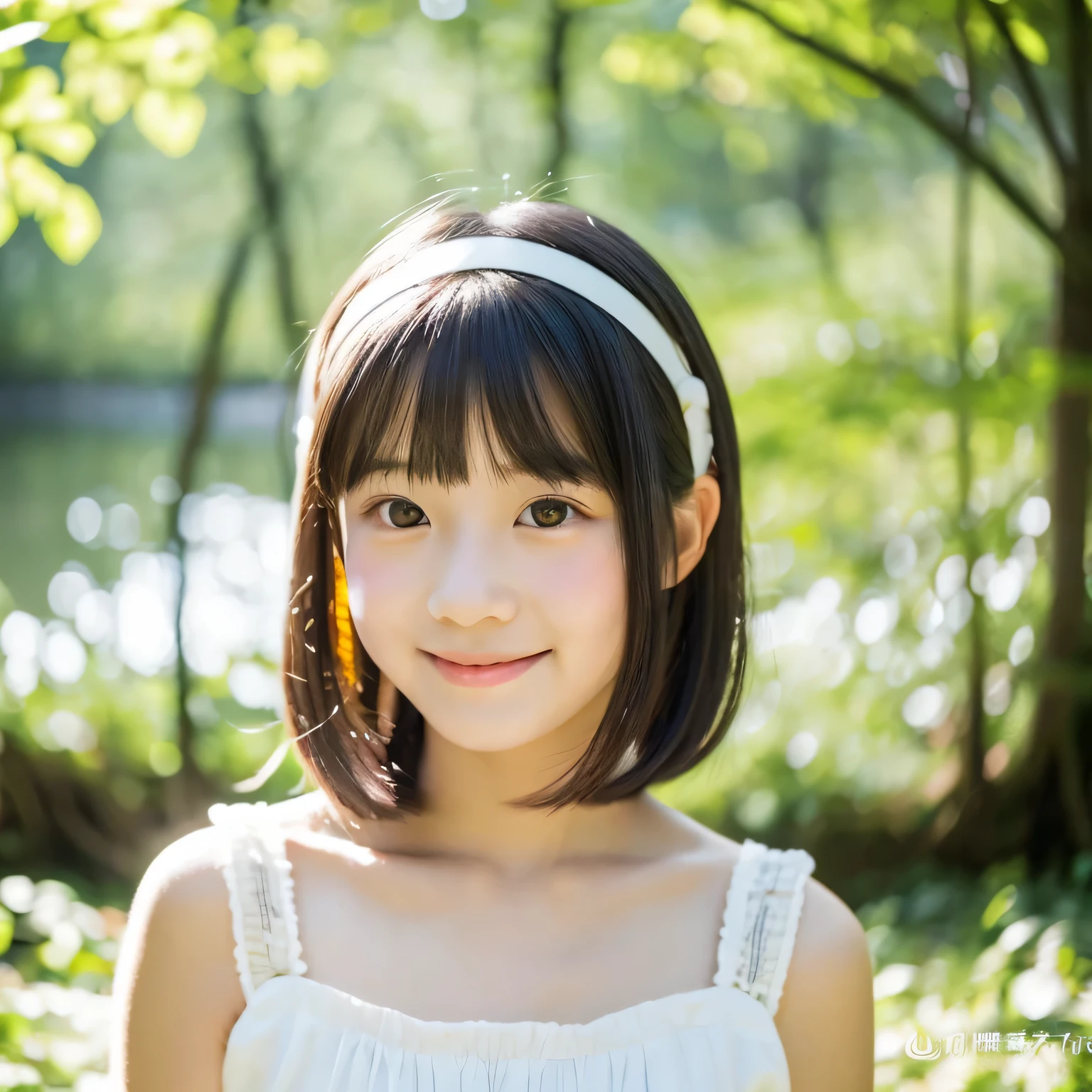 8k,Japanese,10 years old,young face,innocent face,teenage girl,cute,Spring-like clothes,Spring weather,everyday wear,black hair,flower garden,Decolletage