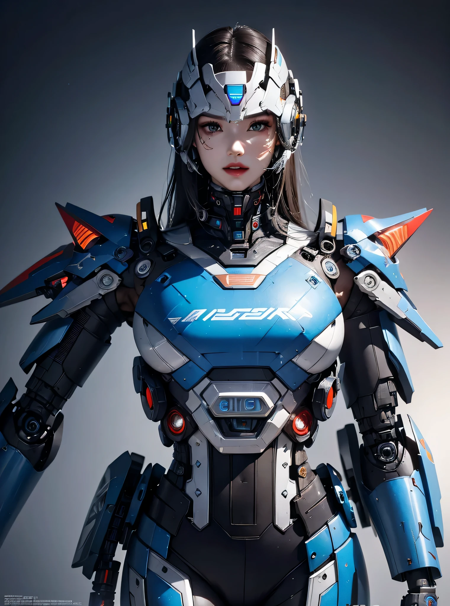 rough skin, Super detailed, advanced details, high quality, better quality, High resolution, 1080P, hard disk, beautiful,(Iron Patriot),beautiful cyborg woman,Mecha cyborg ,battle mode, With mechanical body,She wears a futuristic Iron Patriot mech,full body shot