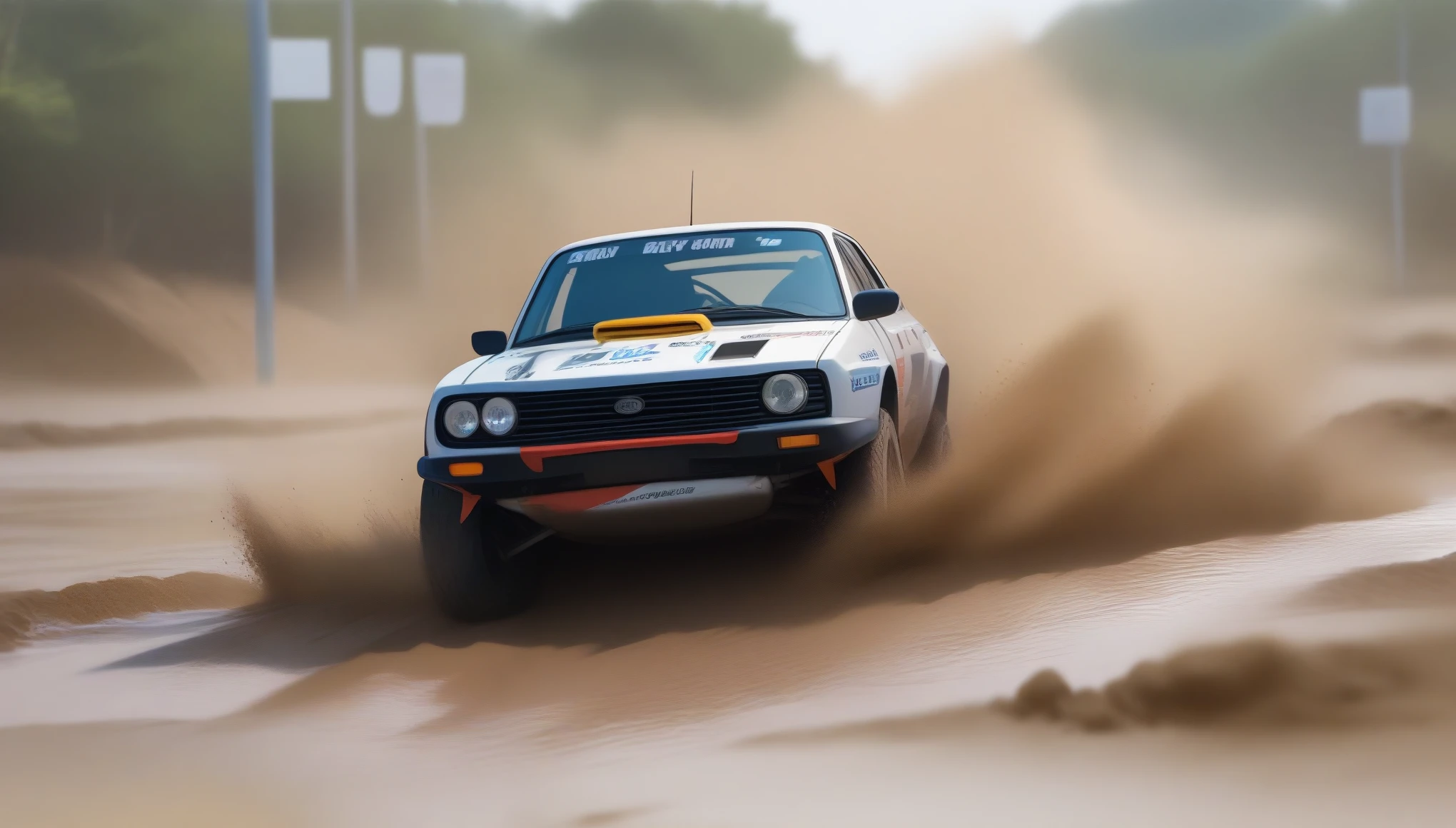 (masterpiece, best quality:1.2), photorealistic, sharp focus, Rally cars on mud