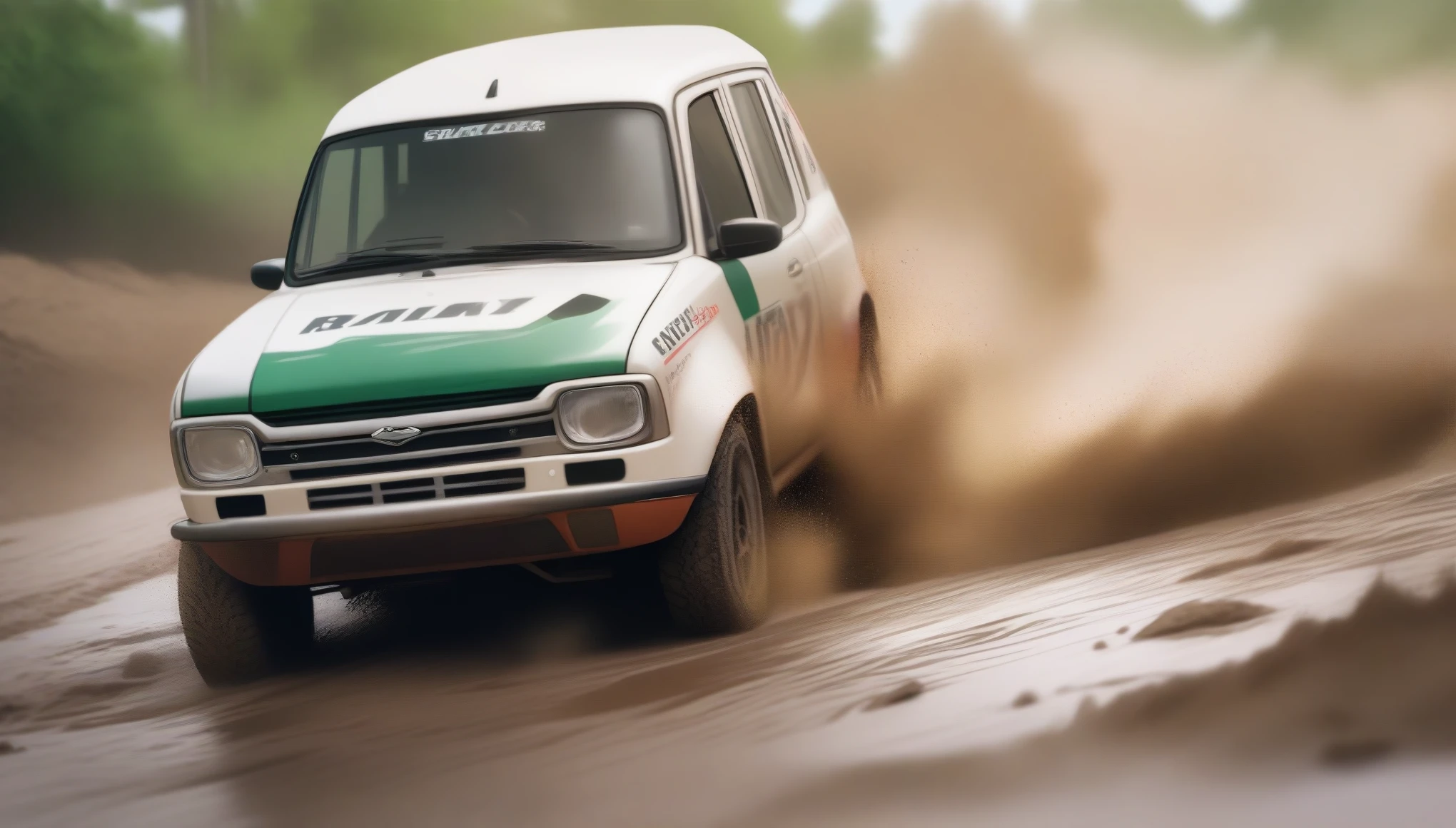 (masterpiece, best quality:1.2), photorealistic, sharp focus, Rally cars on mud
