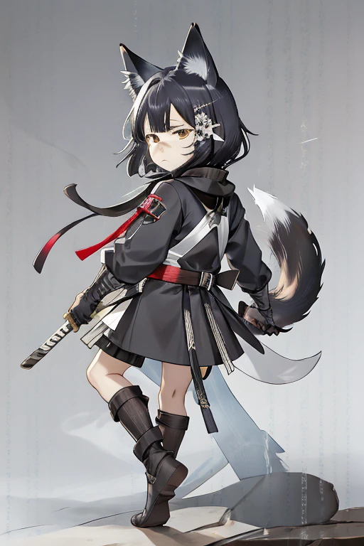 ((Animals, Chibi)), ((Sad face, Apparition, Animals, fox head, wolf carcass, owl back wing, tail snake)),four legs
