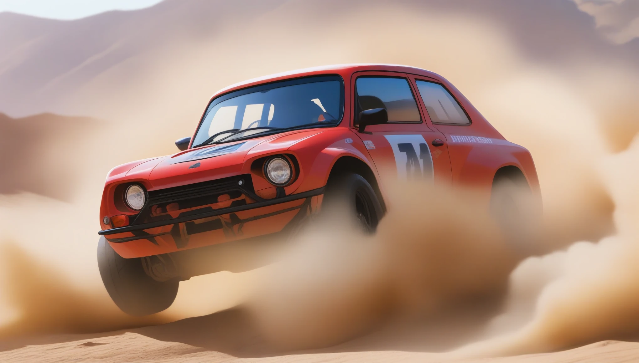 (masterpiece, best quality:1.2), photorealistic, sharp focus, Rally cars on mud