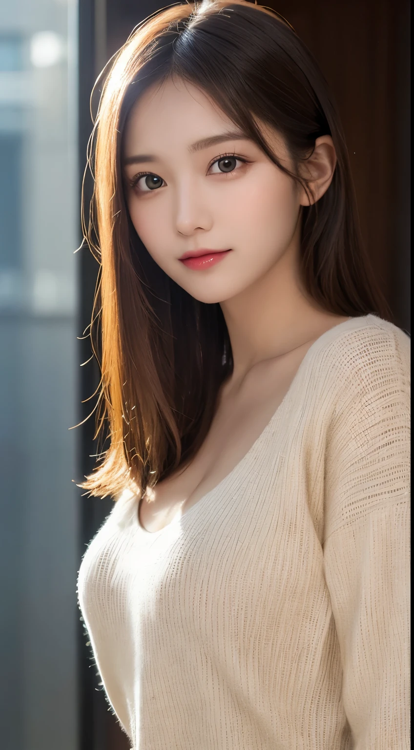 table top, highest quality, shape, Super detailed, finely, High resolution, 8k wallpaper, 完璧なダイナミックな構shape, beautiful and detailed eyes, straight hair, small breasts, natural color lip, random sexy pose,smile,20 year old girl、midnight、Beautiful and dense face、perfect and beautiful face,Big eyes、Raw photo、Expressing feminine poses with your whole body、beautiful and detailed eyes、small face、beautiful duplex、slim face and style,dress、beautiful golden ratio face,