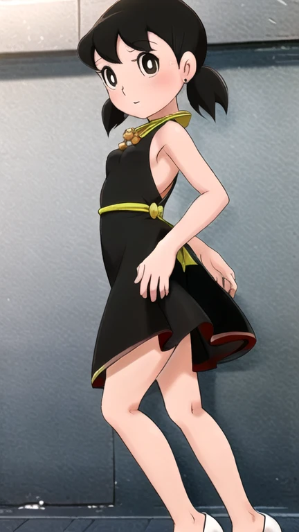 best quality,ultra high res,1girl,solo,full body, black hair,jk,,shizuka,hot,sexy dress