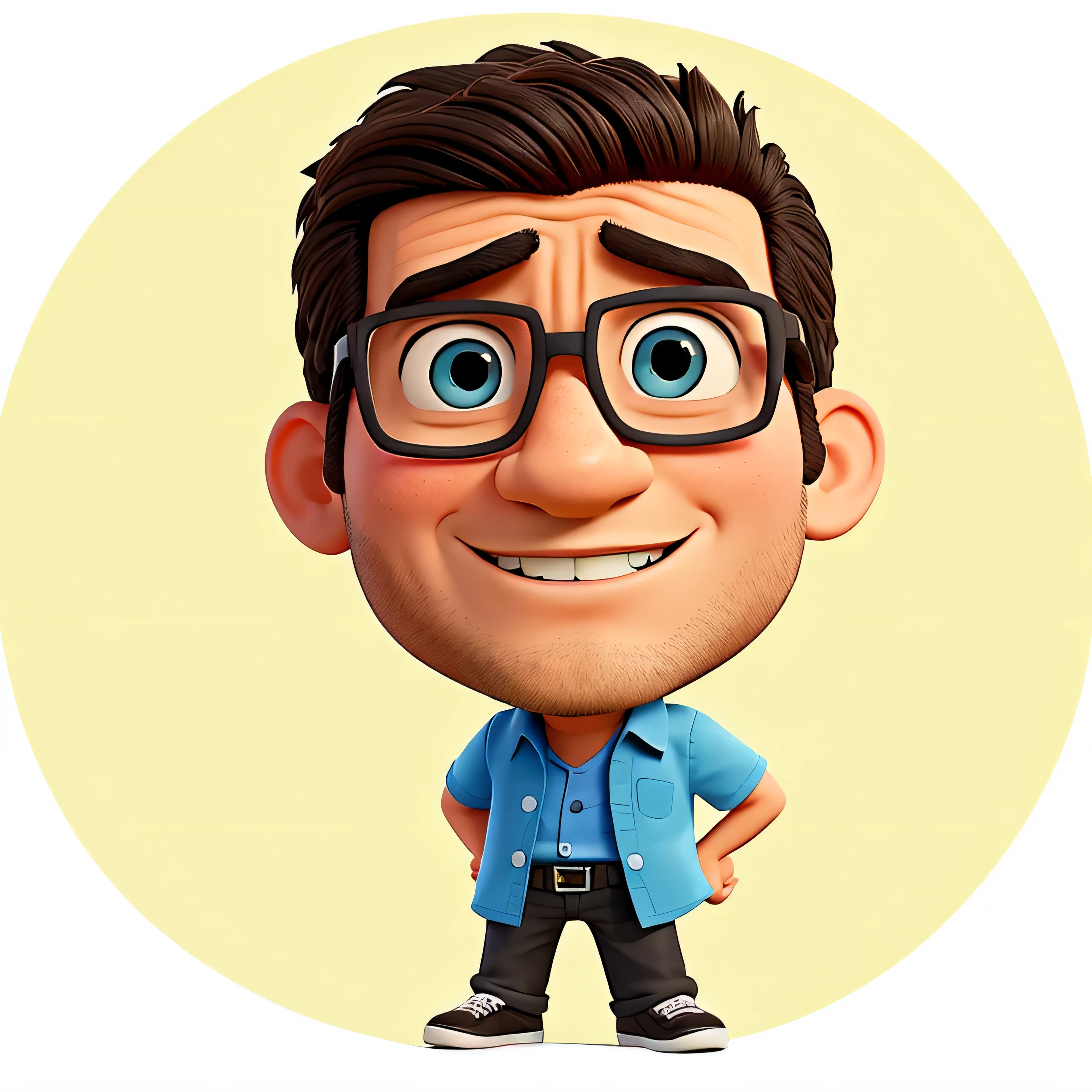 , imagem de avatar, Alan, imagem de perfil, Retrato NFT, and wears a blue shirt and black pants at the bottom of a square, avatar para site, Retrato de desenho animado, caio santos, Joel Torres, Alex Yanes, salvador, Retrato 2D, Andre Gonzalez, Christian Orrillo, icaro carvalho, alex miranda, professional imagem de perfilture