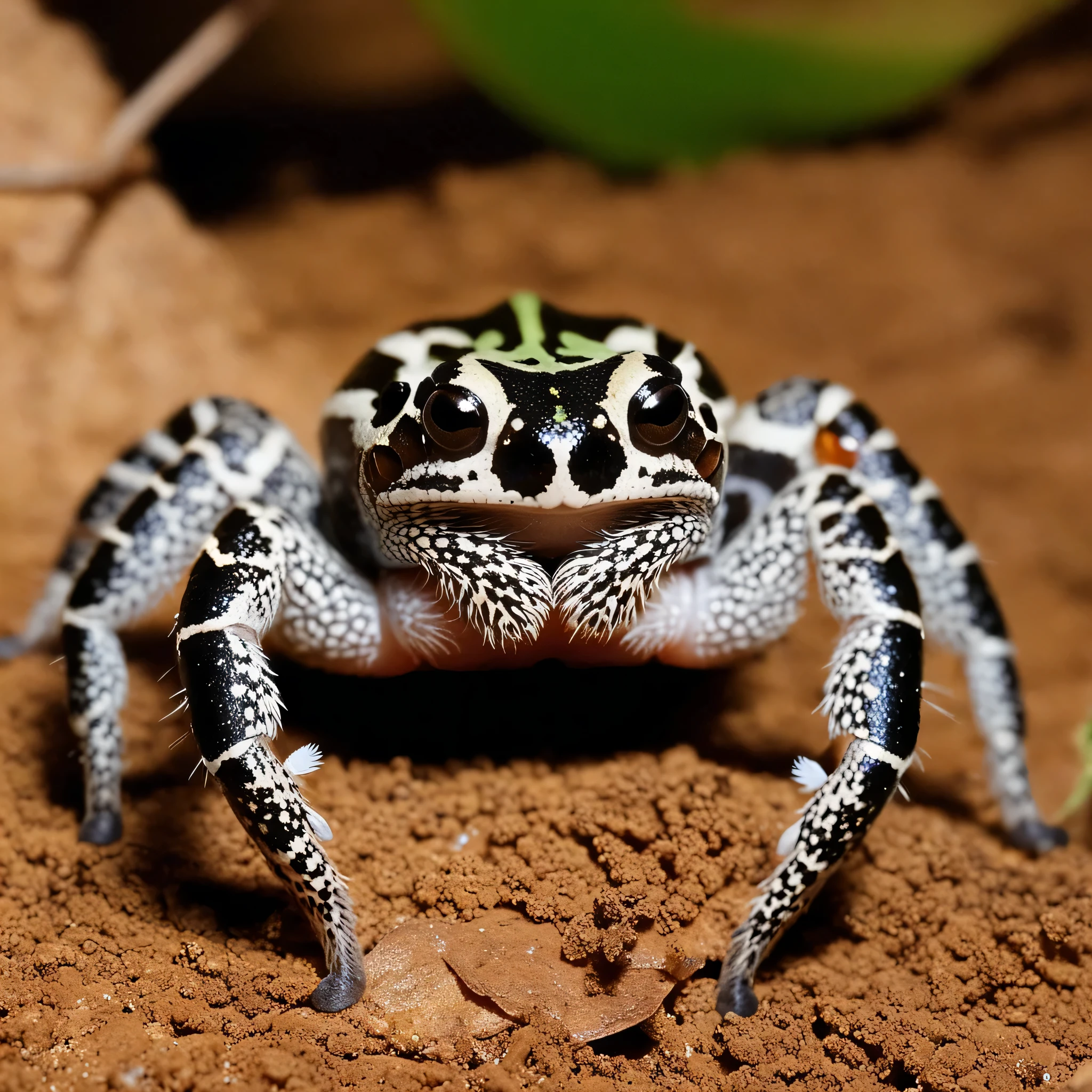 Photo of a (tarantula:0.5)
Photo of a (frog:0.5)