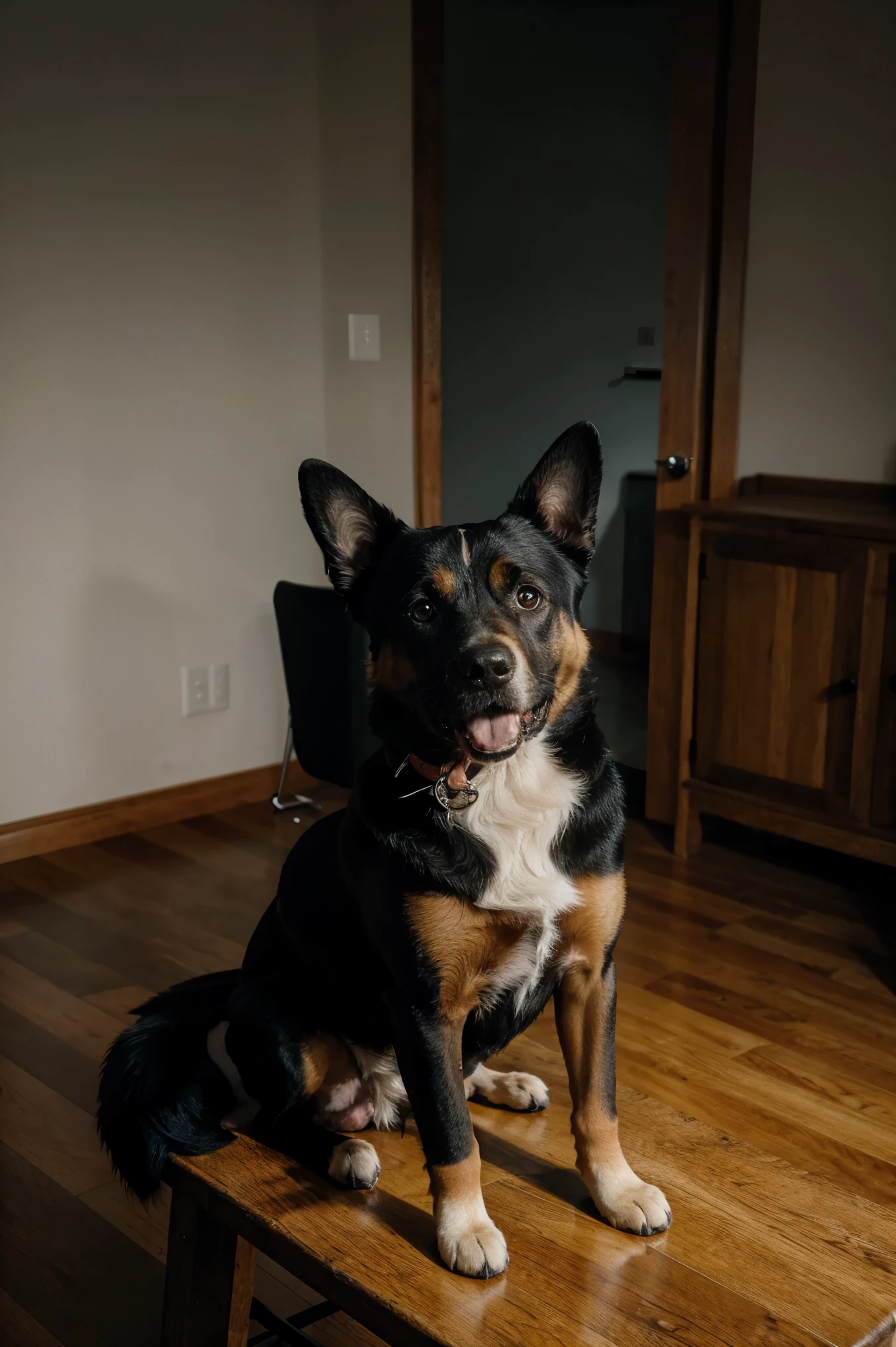 Dog on a chair 