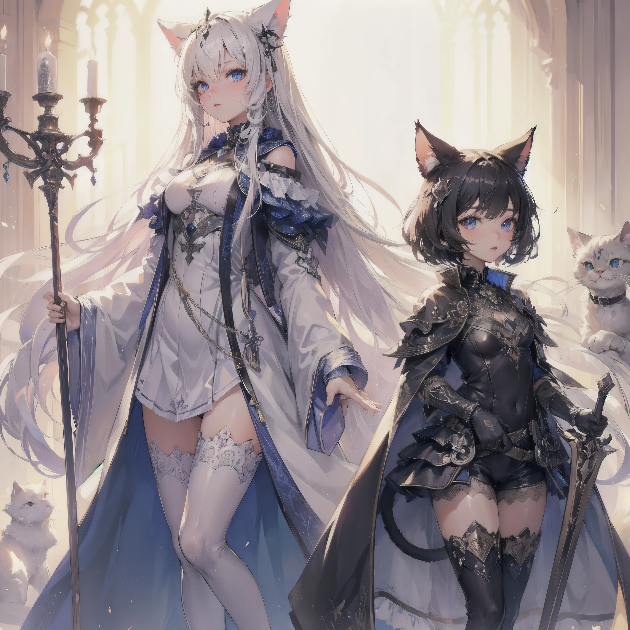 Snow Fox (((Masterpiece)), Collar, ((Angel Wings: 1.45)), (Headphones: 1.4), Short Hair, (White Hair: 1.35), ((Female Thigh Height: 1.5)), Full Body, (Glow Crotch Tattoo: 1.52)), Full HD, 8K, ((Nighthood: 1.65)), (Full Moon, Blue Moon: 1.45)), (Small Breasts: 1.35), (Shyness: 1.55), Winter Land, ((Blue Eyes: 1.45)), ((pink eyes: 1.35)), ((thin: 1.55)), (fluffy body: 1.55), (tomboy: 1.55), ((dogs: 1.34)) (paws: 1.15), (white: 1.36), (magic: 1.35), sleepy, (holding a sword 1.35)