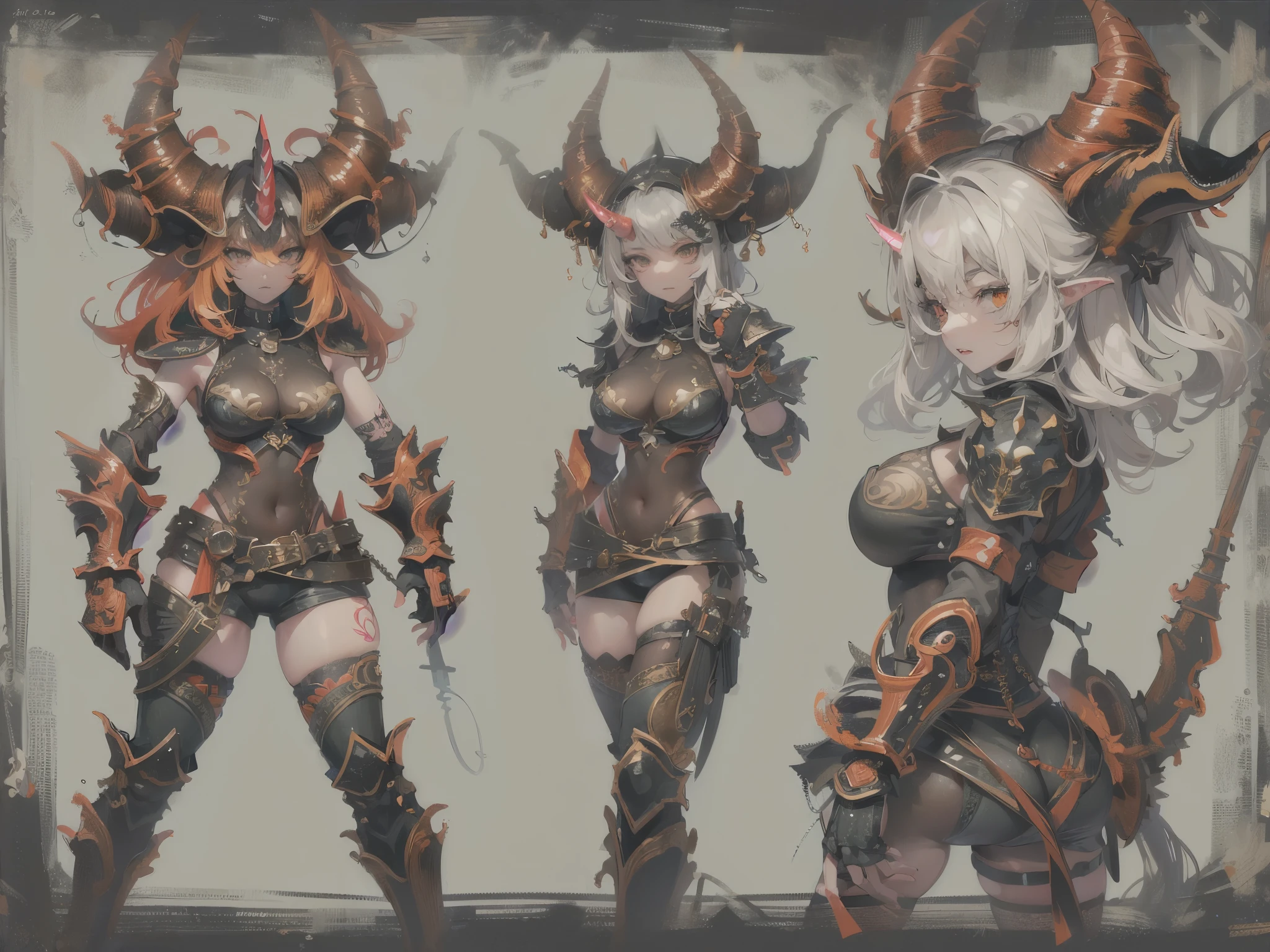 ((highest quality)),(ultra high resolution),(Super detailed),(detailed description),((best CG)),(best work of art),super precision art,amazing drawing art,(Fantasy art with precise details:1.5), (Female Devil:1.5),((studded bikini armor:1.3,thorn:1.3)),((disaster々new horn helm:1.7)),(colorful tattoo:1.4),(Big hammer:1.8), inflammation:1.6,Insanity:1.4,cruel:1.3,brutal:1.3,disaster:1.3