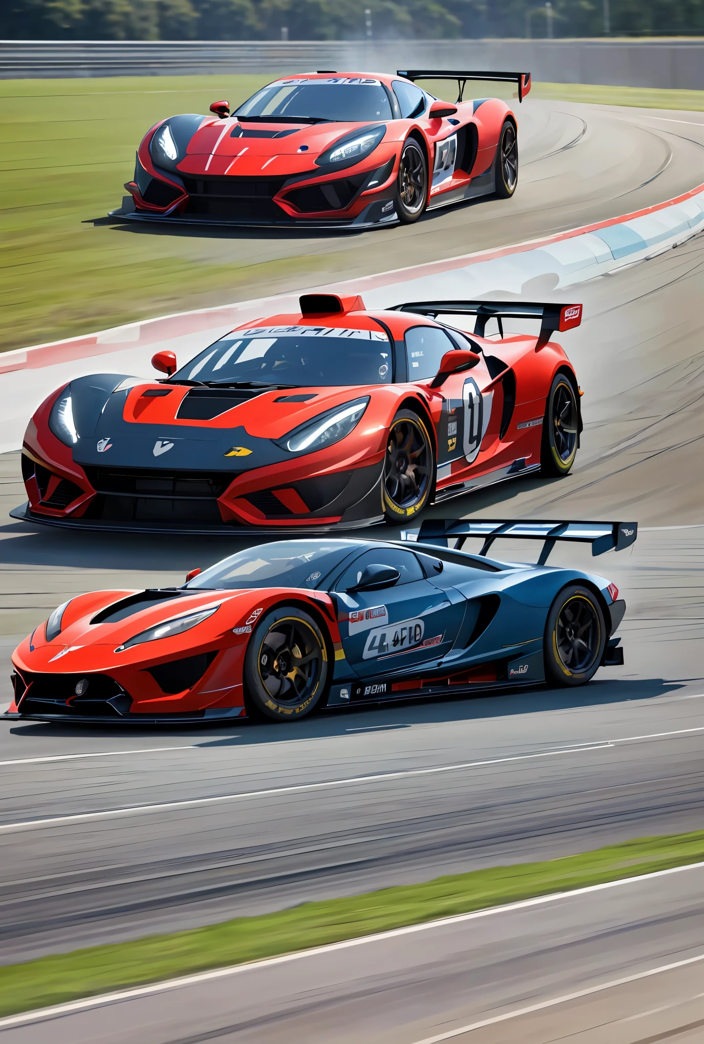 A racing car speeding on the track, sleek aerodynamic design, dynamic blur, cheering audience, intense competition,(best quality,4k,8k,highres,masterpiece:1.2),ultra-detailed,(realistic,photorealistic,photo-realistic:1.37),HDR,UHD,studio lighting,extreme detail description,professional,vivid colors,bokeh,automotive photography