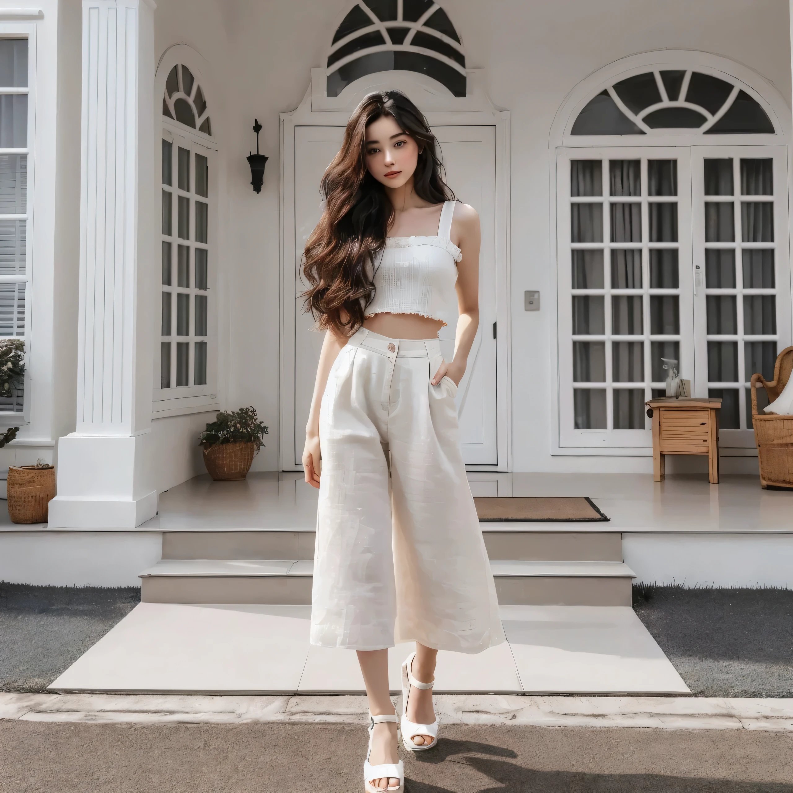(8k, RAW photo, best quality, masterpiece:1.3),(realistic, photo-realistic:1.37),realistic skin texture,(photorealistic:1.3),(hyperrealistic:1.2),
1 cute girl,solo,( beautiful eyes:1.2),perfect face,standing,black hair,long hair,outdoors,