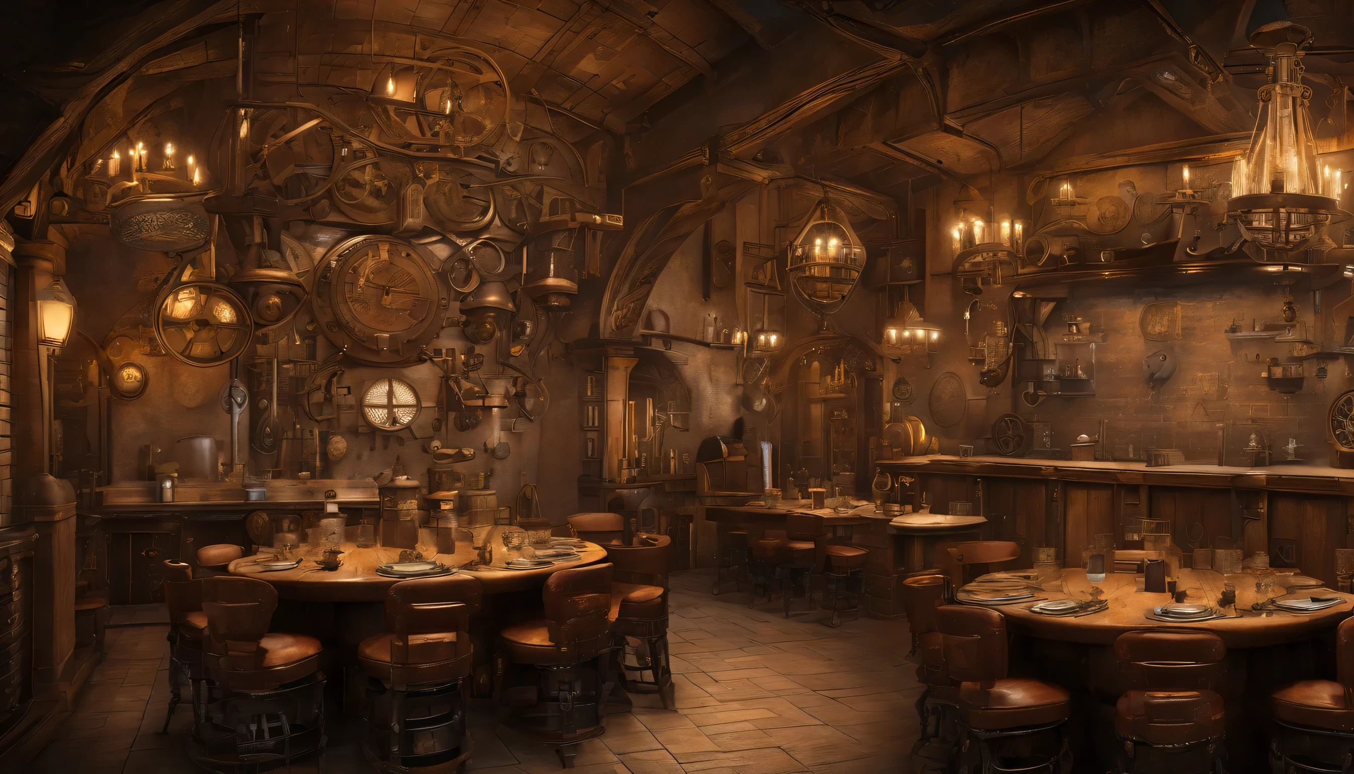 high fantasy, A lively inn with a restaurant, medieval background