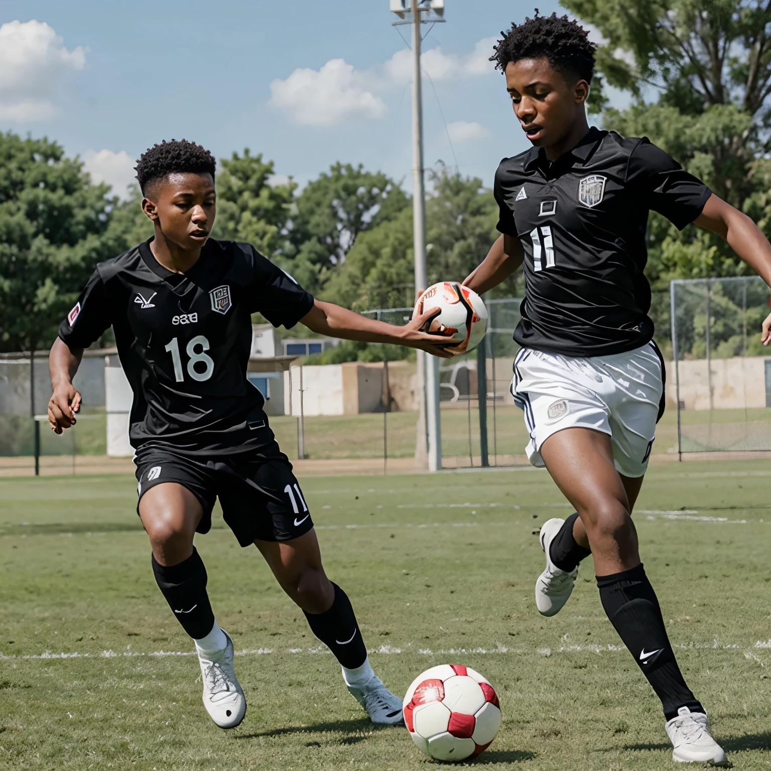 A black male playing football ⚽