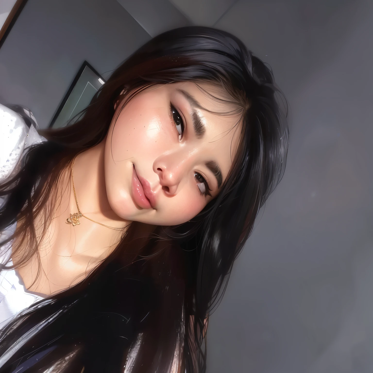 There was also a woman with long hair who came to take pictures., south east asian with a round face, young cute wan asian face, 8K selfie photos, asian face, with a round face, Soft portrait 8 k, have round cheeks, The detailed face of an Asian girl, Full round face, With a backdrop of natural light., soft round face, soft light from the side blackpink jannie