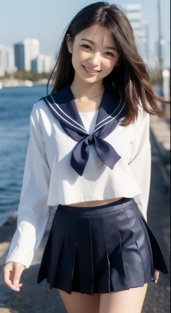 japanese 、sailor suit、pleated skirt、smile
