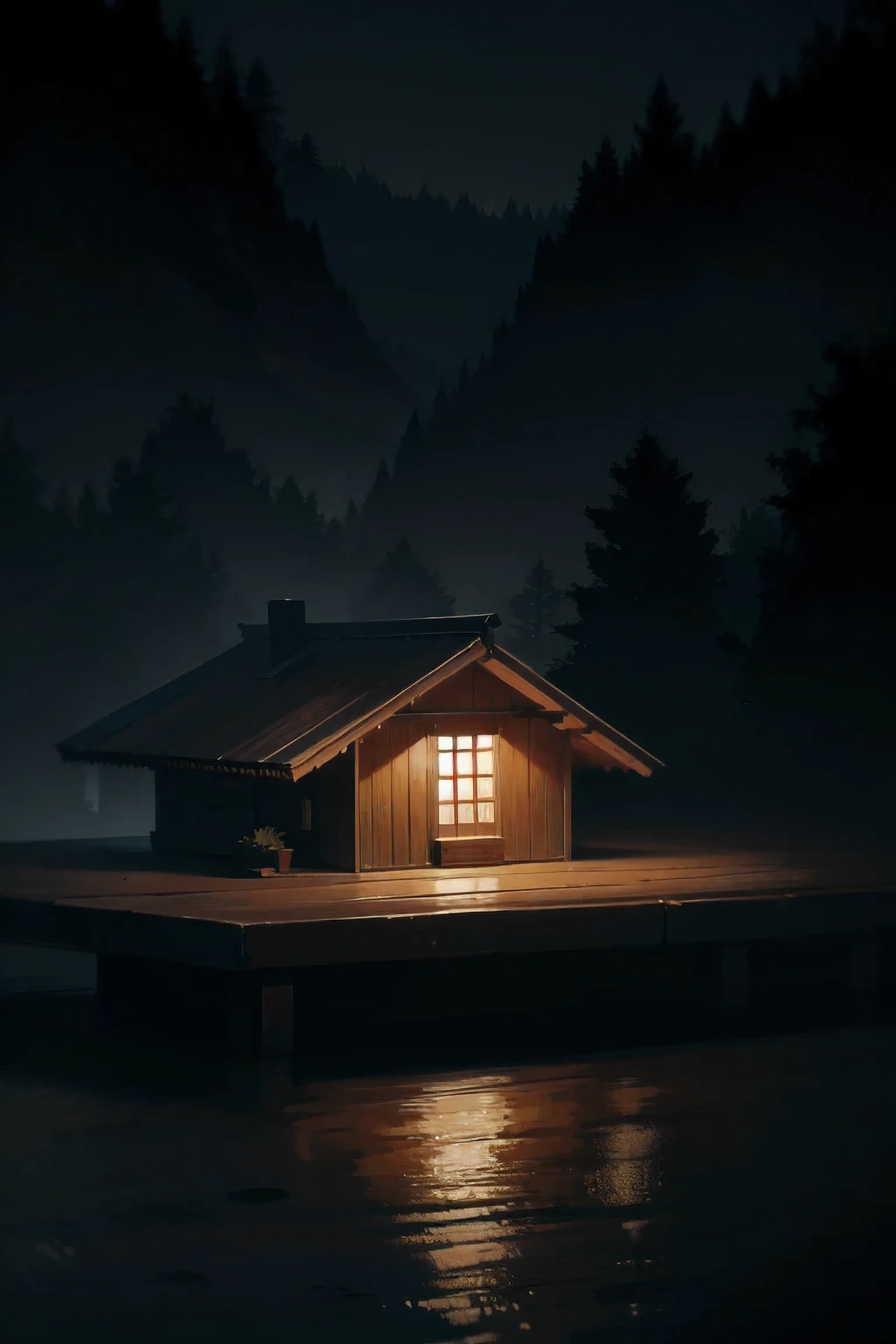 wooden house ,forest of darkness