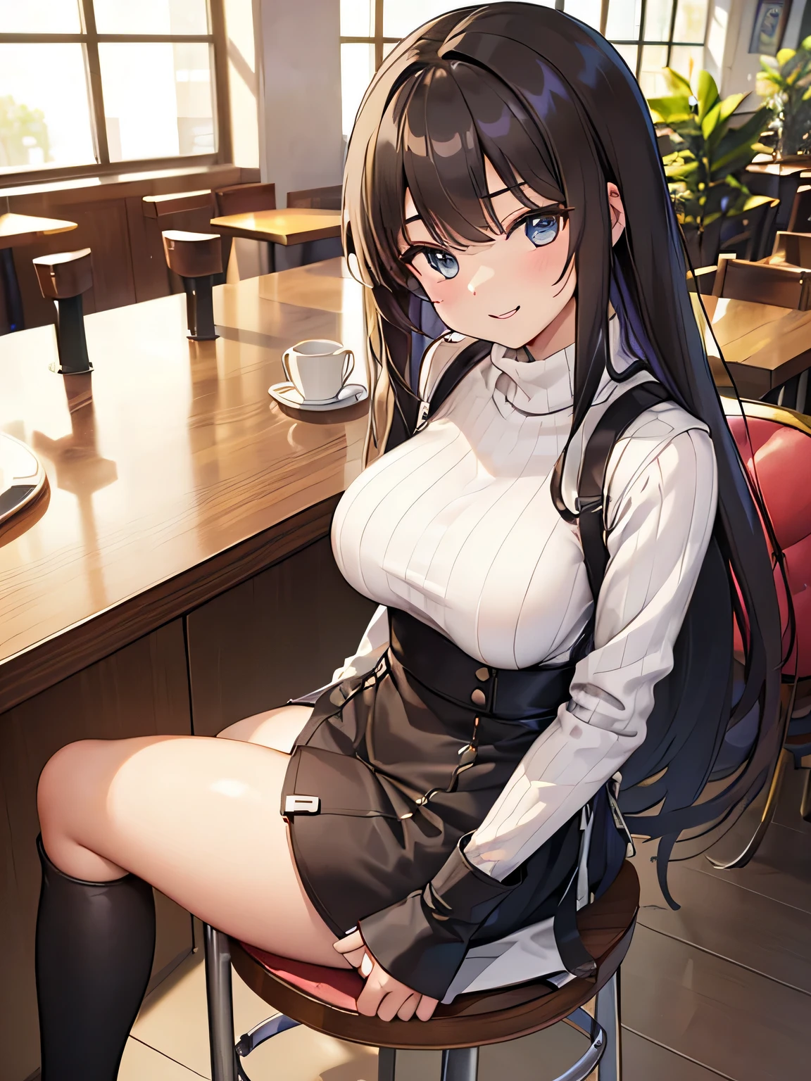 (masterpiece), best quality, ultra-detailed, 1024k UHD wallpaper, ultra-high resolution, depth of field, HDR, (extremely detailed CG 1024k wallpaper), Detailed face, Detailed Clothes, Ultra HD Photo, Perfect Face, 69 friends, sitting on table, in cafe, having fun, yofan name in background 
