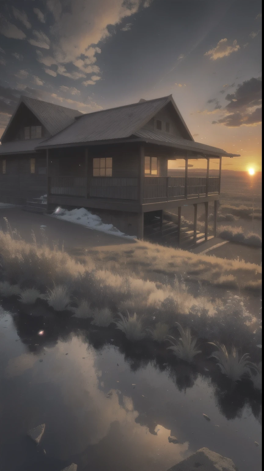 highres, imagination, (realistic), clear skies, composition, sunset, (hdr:1.5), outdoors, intricate details,