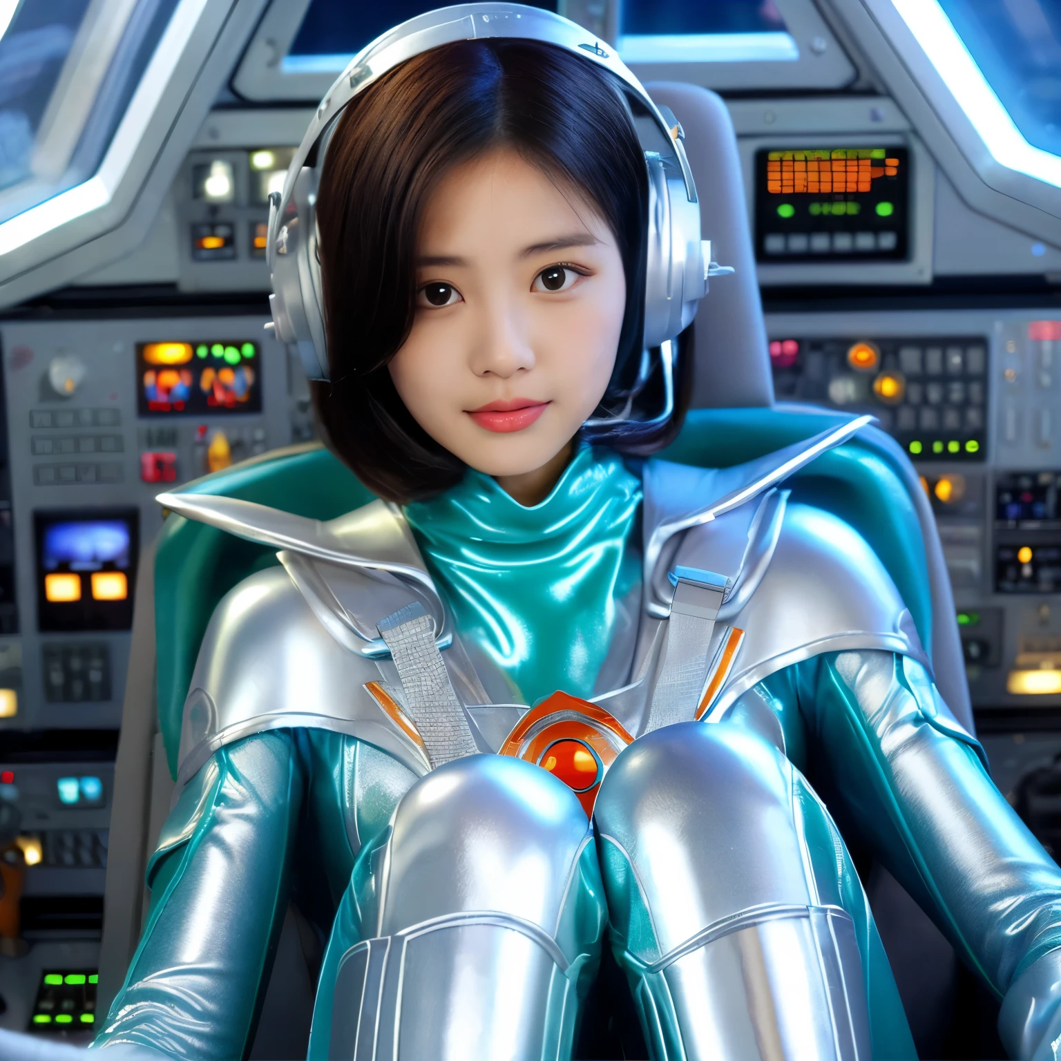 best image quality、Super high resolution、(realism:1.4)、Korean beauty star、The most beautiful KPOP star、horny face、Horny Korean makeup、erotic expression、A body that makes you want to touch it、erotic photos、((Realistic shiny satin fabric texture、High-gloss stretch satin fabric that is smooth and smooth to the touch.、The drape of the curved part of the shiny satin fabric、strong shiny costume、The smooth and beautiful quality and luster of the costumes、A shiny costume made of high-quality satin fabric with high density.、Smooth to the touch oil light liang ice 縝绸 ultra-class battleship skin coat COS、Super Sentai Women's Heroine Suit、Texture of costumes that satin fetishists respond to、Thin, glossy stretch satin fabric)),8K photo quality