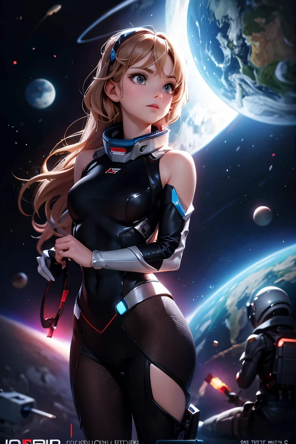 Poster for a science fiction movie with Space Girl as the heroine
