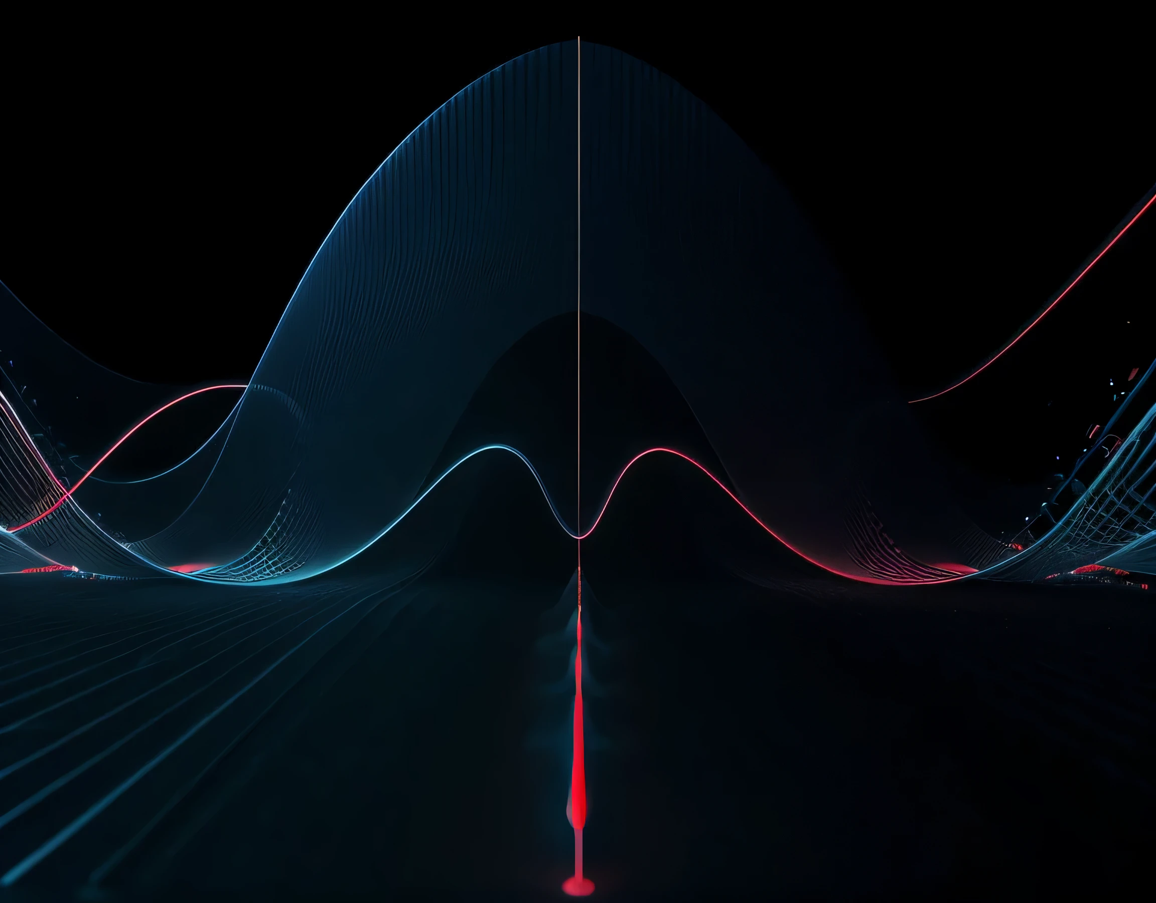 Sinus Sound wave, Wavetable, particles, blue, red