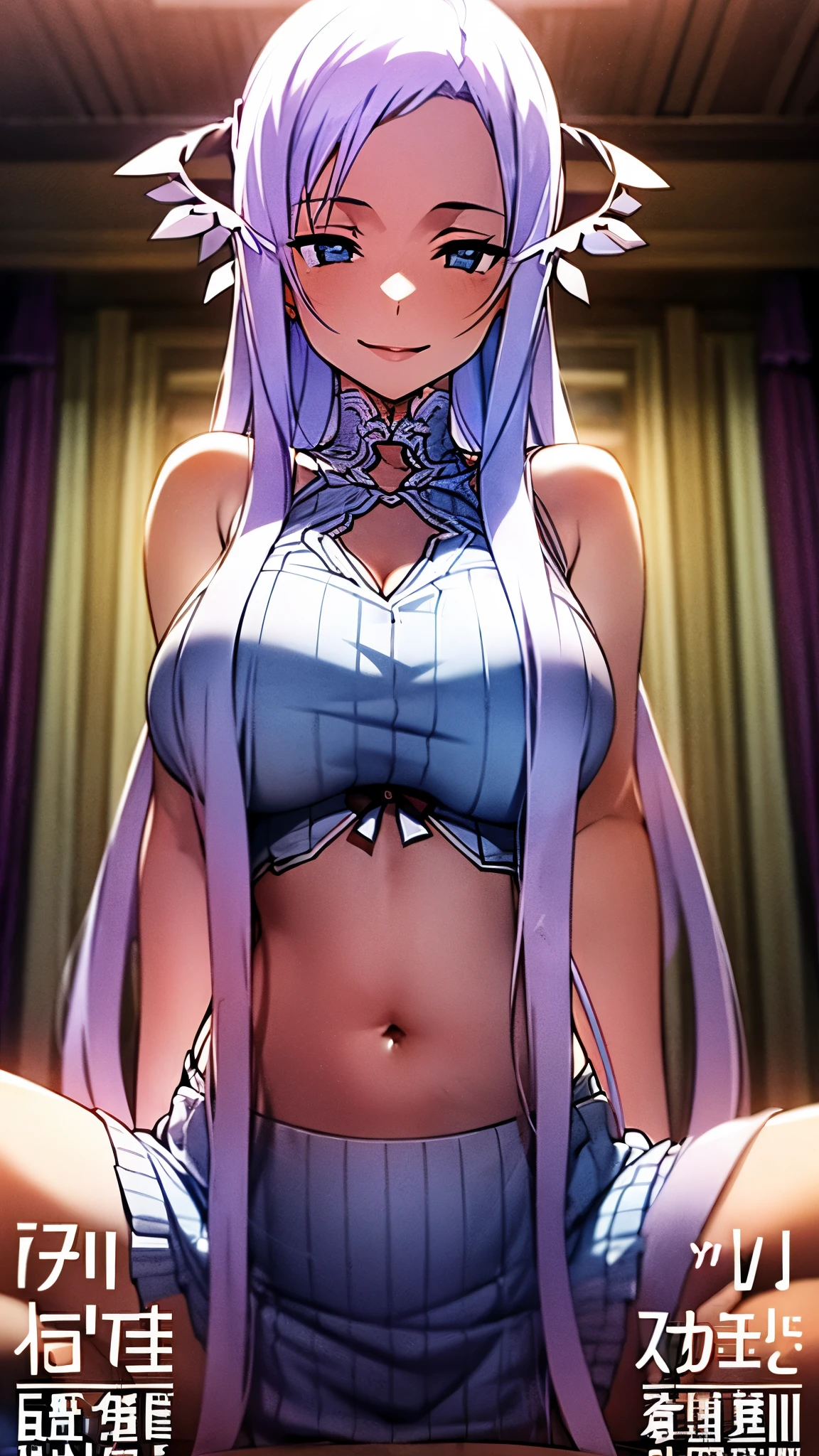 ((masterpiece)), ((best quality)), ((perfect eyes)), ((perfect skin)), ((super sexial)), ((background with bewitching bedroom)), female, like goddess, like spiteful mommy, bewitching beauty, curvy, POV from below, shot from below, big breasts, massage her breasts herself, femdom, queen, tall, smiling, spiteful, bullying, curvy, heavy, breasts massage, massage her belly herself, temptation, loving mommy, looking down on me, cowgirl position, sitting on my crotch, very long straight hair, taking off her dress