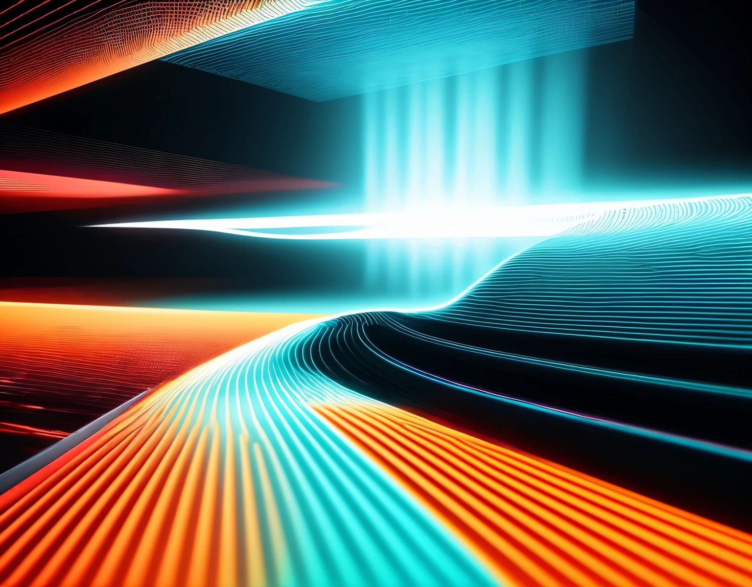 Sinus Sound Wave, Wavetable, Laser, Orange, Cyan