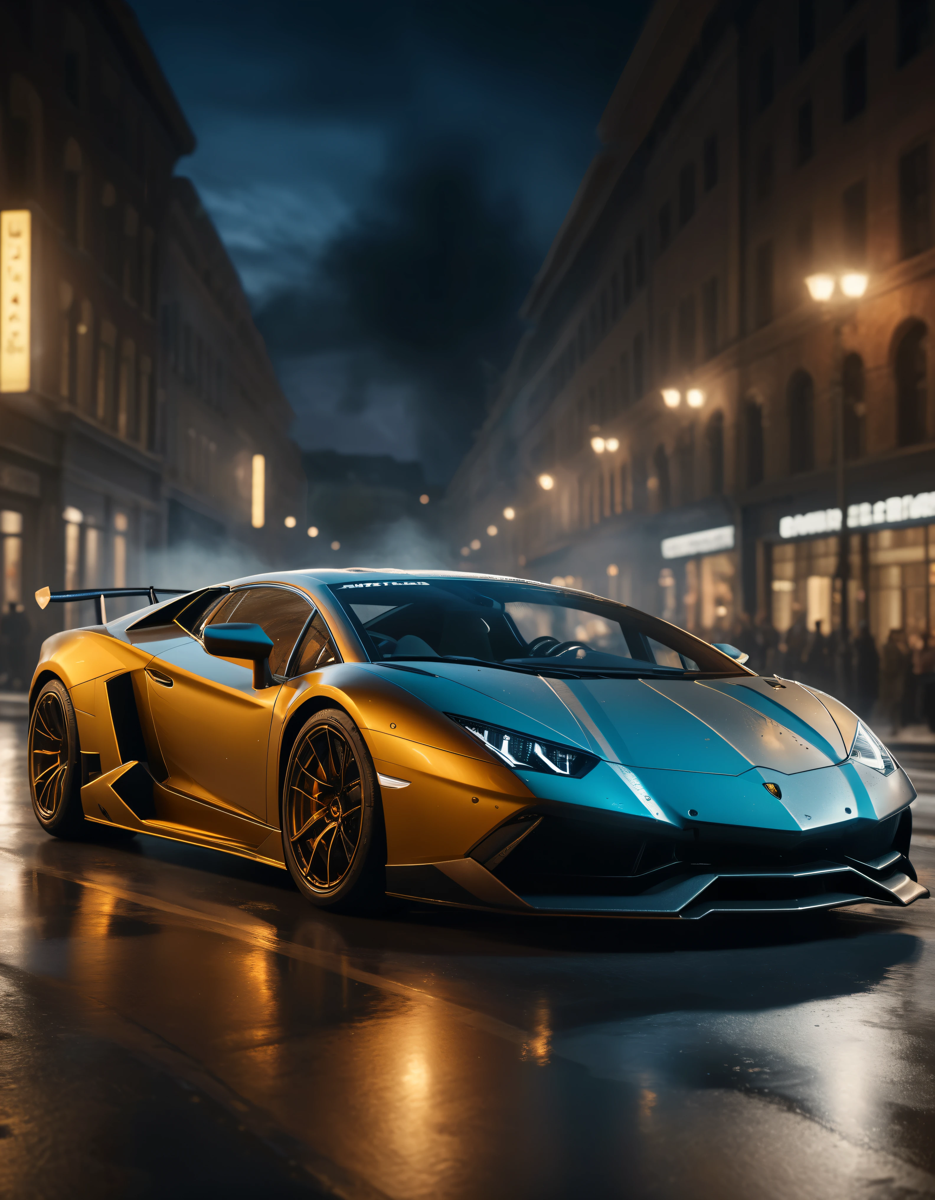 ((Masterpiece in maximum 16K resolution):1.6),((soft_color_photograpy:)1.5), ((Ultra-Detailed):1.4),((Movie-like still images and dynamic angles):1.3), ((motion blur):1.1) | (Cinematic photo of a speeding Lamborghini race car), (street race), (cinematic lens), ((tyndall effect):1.1), (Street light), (smoke), (super car), (Night at City Street), (sense of speed), (shimmer), (visual experience), (Realism), (Realistic), award-winning graphics, dark shot, film grain, extremely detailed, Digital Art, rtx, Unreal Engine, scene concept anti glare effect, All captured with sharp focus.
Rendered in ultra-high definition with UHD and retina quality, this masterpiece ensures anatomical correctness and textured skin with super detail. With a focus on high quality and accuracy, this award-winning portrayal captures every nuance in stunning 16k resolution, immersing viewers in its lifelike depiction. Avoid extreme angles or exaggerated expressions to maintain realism.