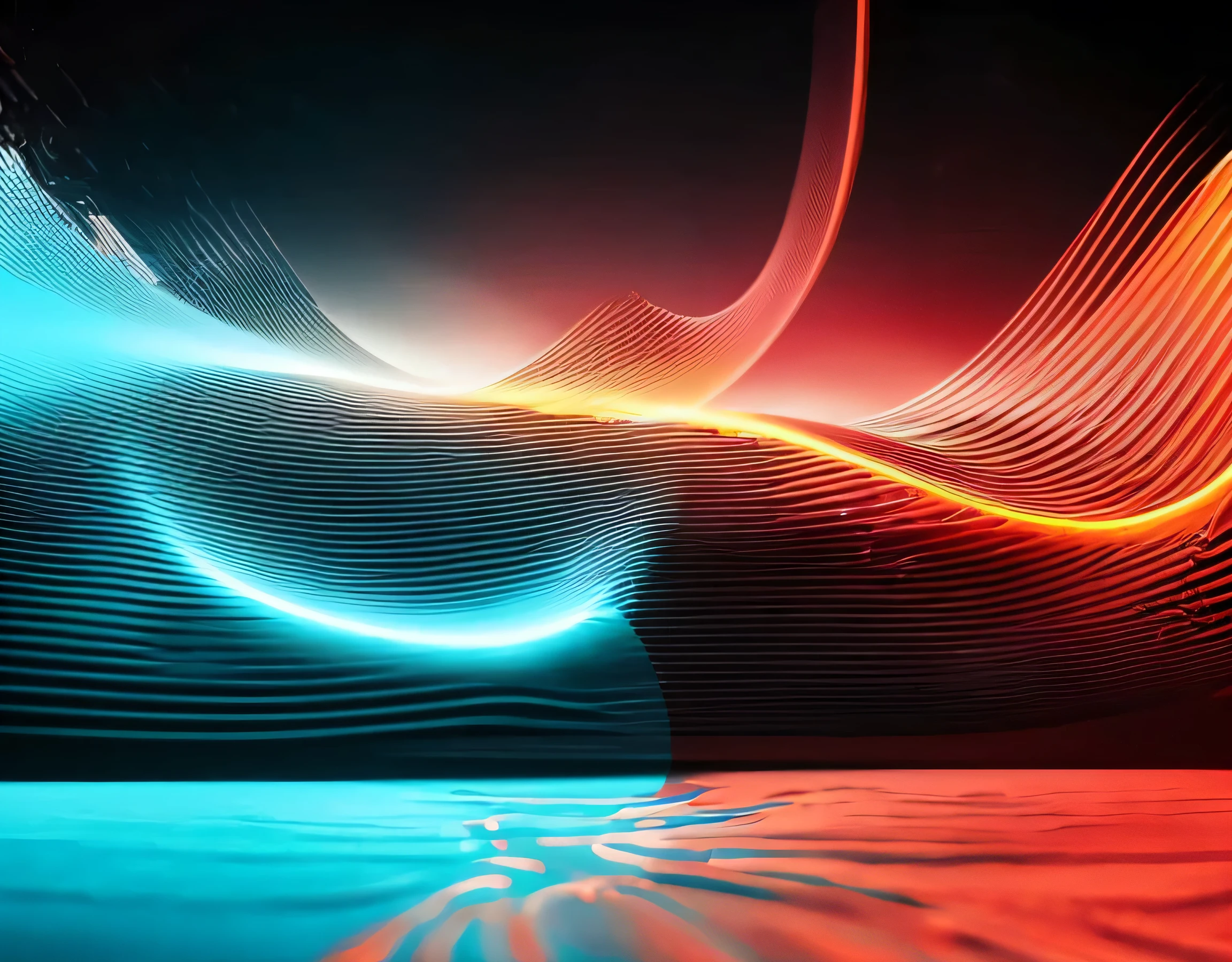 Sinus Sound Wave, Wavetable, Laser, Orange, Cyan