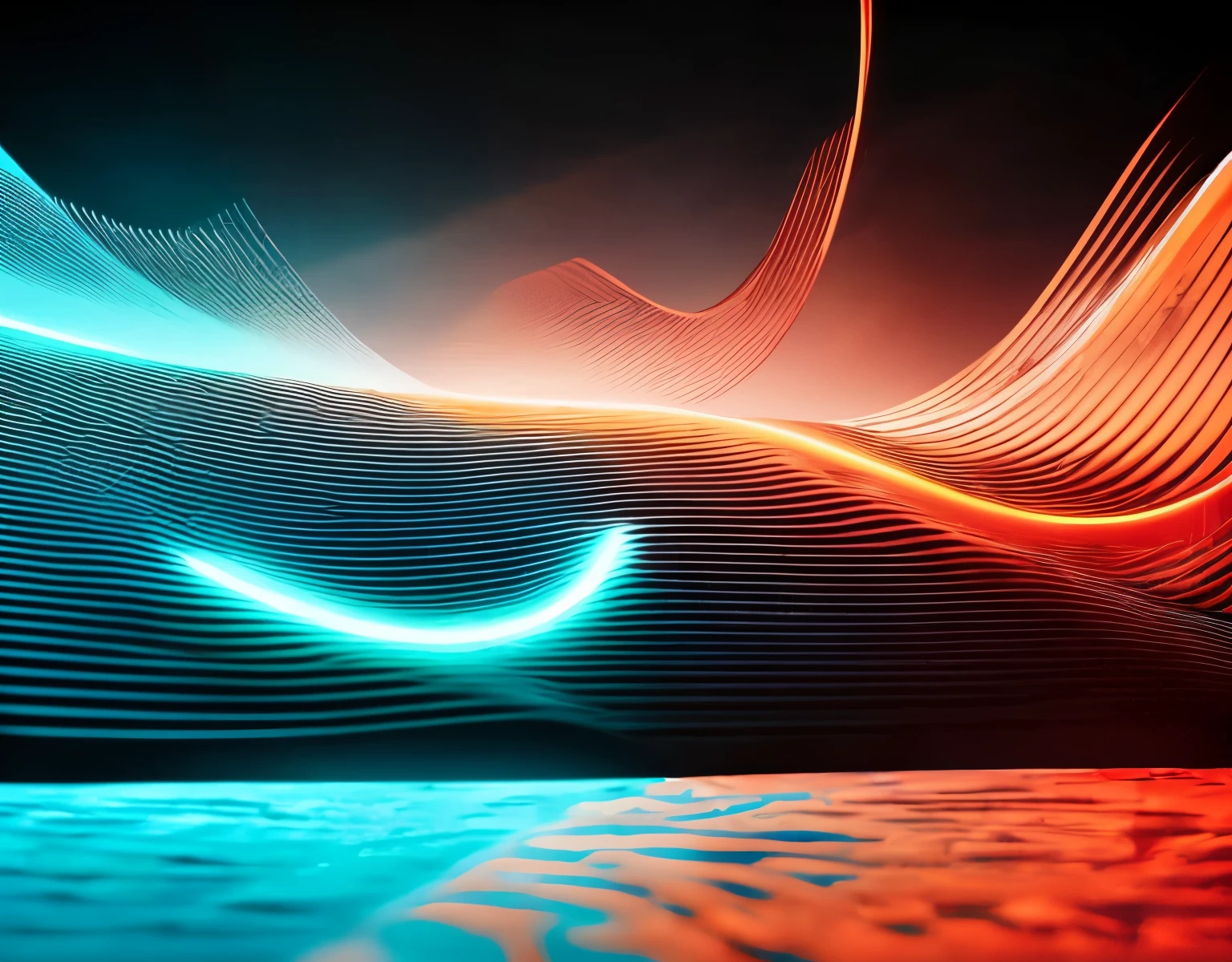 Sinus Sound Wave, Wavetable, Laser, Orange, Cyan