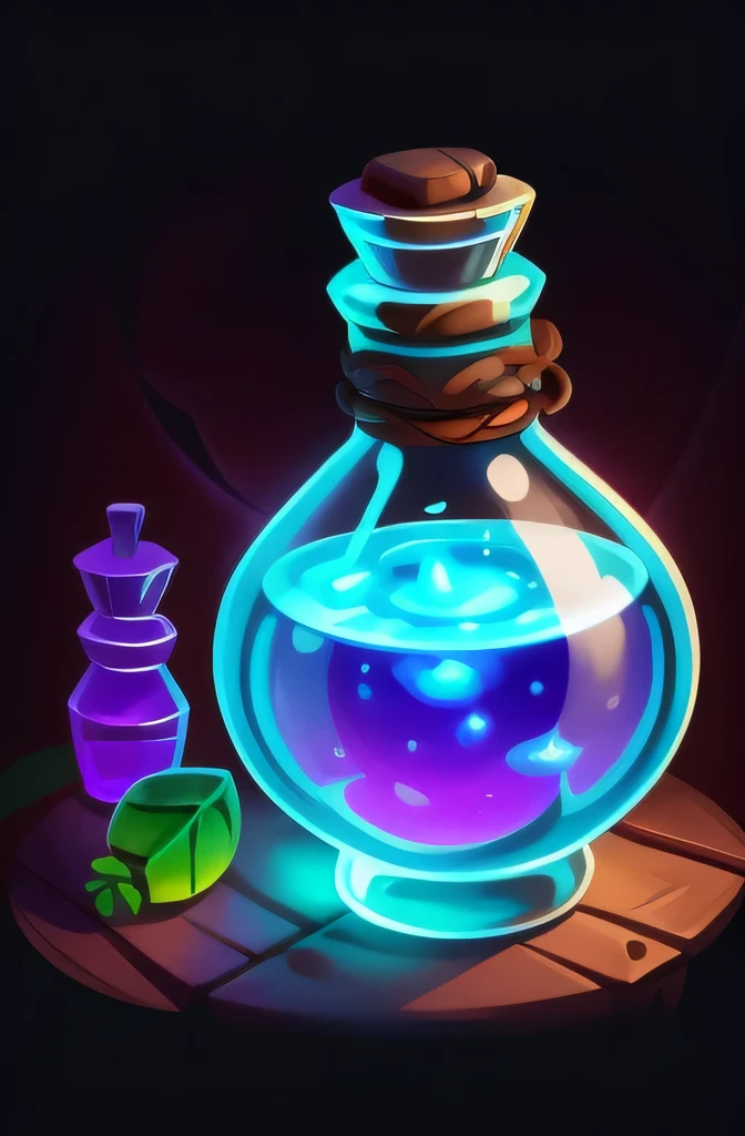 brewing lotion in witch hut, lotion of healing, stylized shadow, lotion, Stylized cell shading, lotion belt, lotion, health lotion, Fantastic terrarium graphics, glowing jar, cel shading, making a lotion, Alchemist&#39;vial pain，Many small bottles hanging，Dreamy and magical