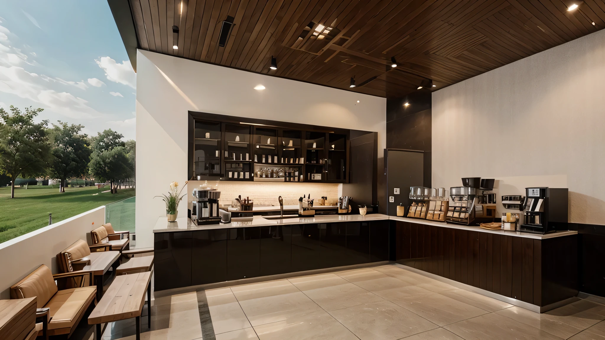 conception d'a large modern café