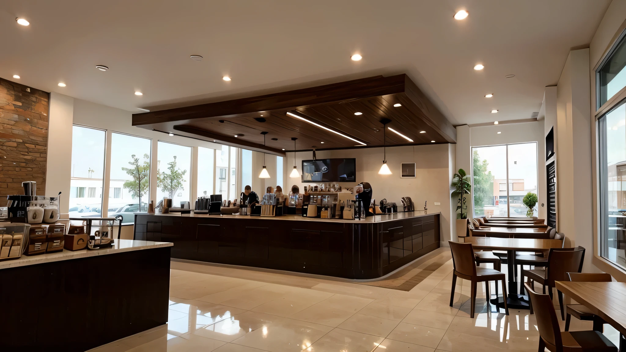 conception d'a large modern café