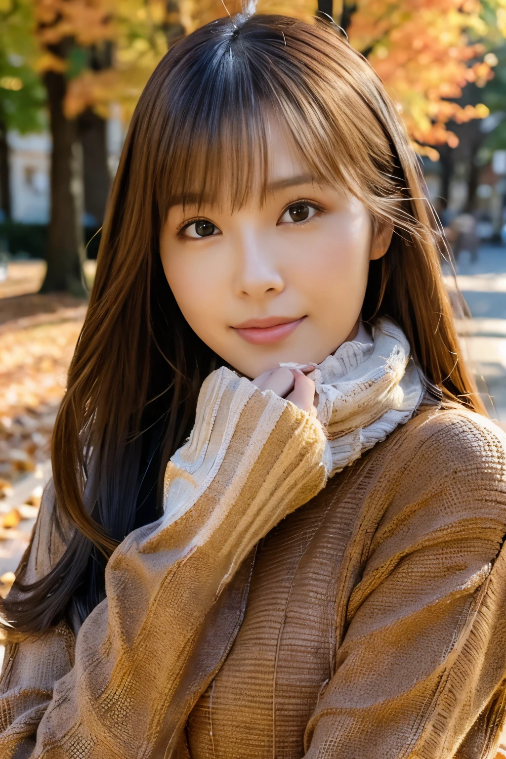highest quality, masterpiece, one sexy woman, autumn clothing style, look at the camera, Adult-like atmosphere, casual clothes, medium long hair, Photoreal, amazingly beautiful,dynamic pose, AV shooting, adult woman, high detail skin, realistic skin details, sharp focus, highly detailed face, highly detailed eyes, highly detailed skin, highly detailed nose, highly detailed mouth, perfect anatomy, detailed background, detailed clothing