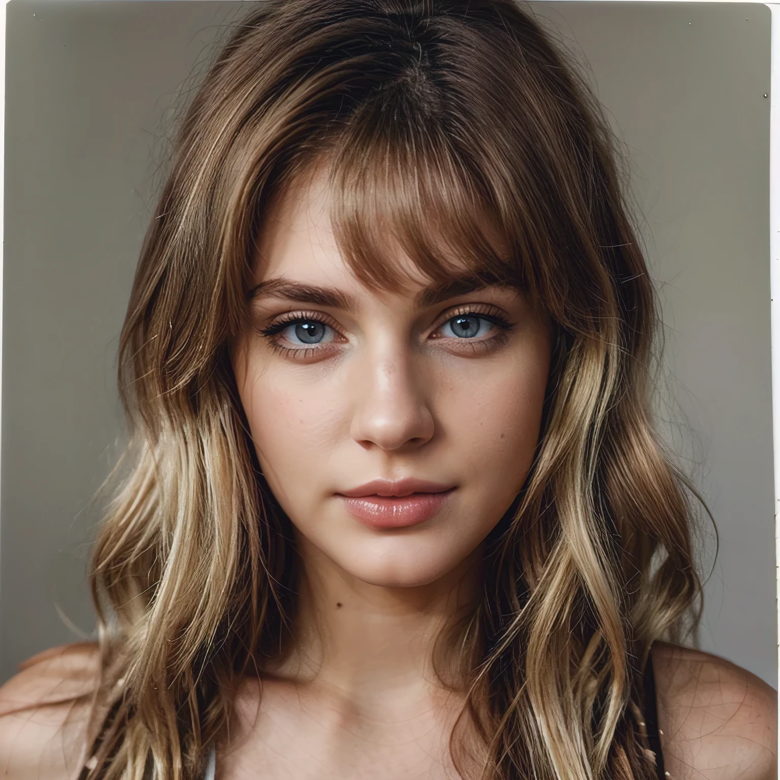  Pirenópolis Goiás, bem vestida, Polaroid Vibes [obra de arte], [Haiza is a young Brazilian model, Olhos limpos, ((messy long blonde platinum hair from the 80s)), Pele bronzeada HD, labios grandes, rosto detalhado, morando em 1988] 