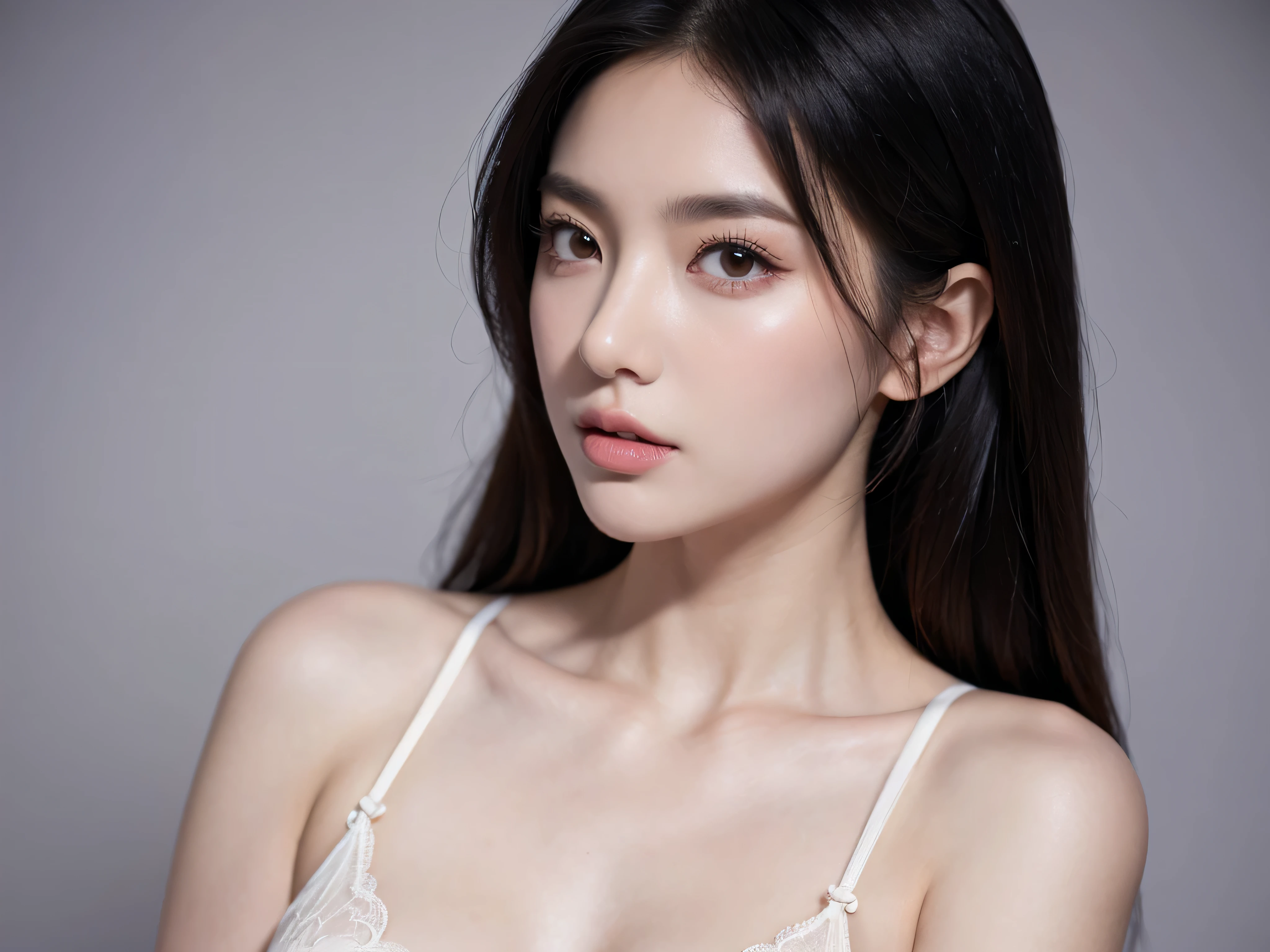(best quality,4K,8K,High resolution,masterpiece:1.2),super detailed,actual,photoactual:1.37,beautiful and delicate eyes,Beautiful and delicate lips,Extremely detailed eyes and face,long eyelashes,1 girl,portrait，Sexy Lingerie,Miss,Asian，black stockings,broad mind,plump breasts，obese，Kardashian，standing posture