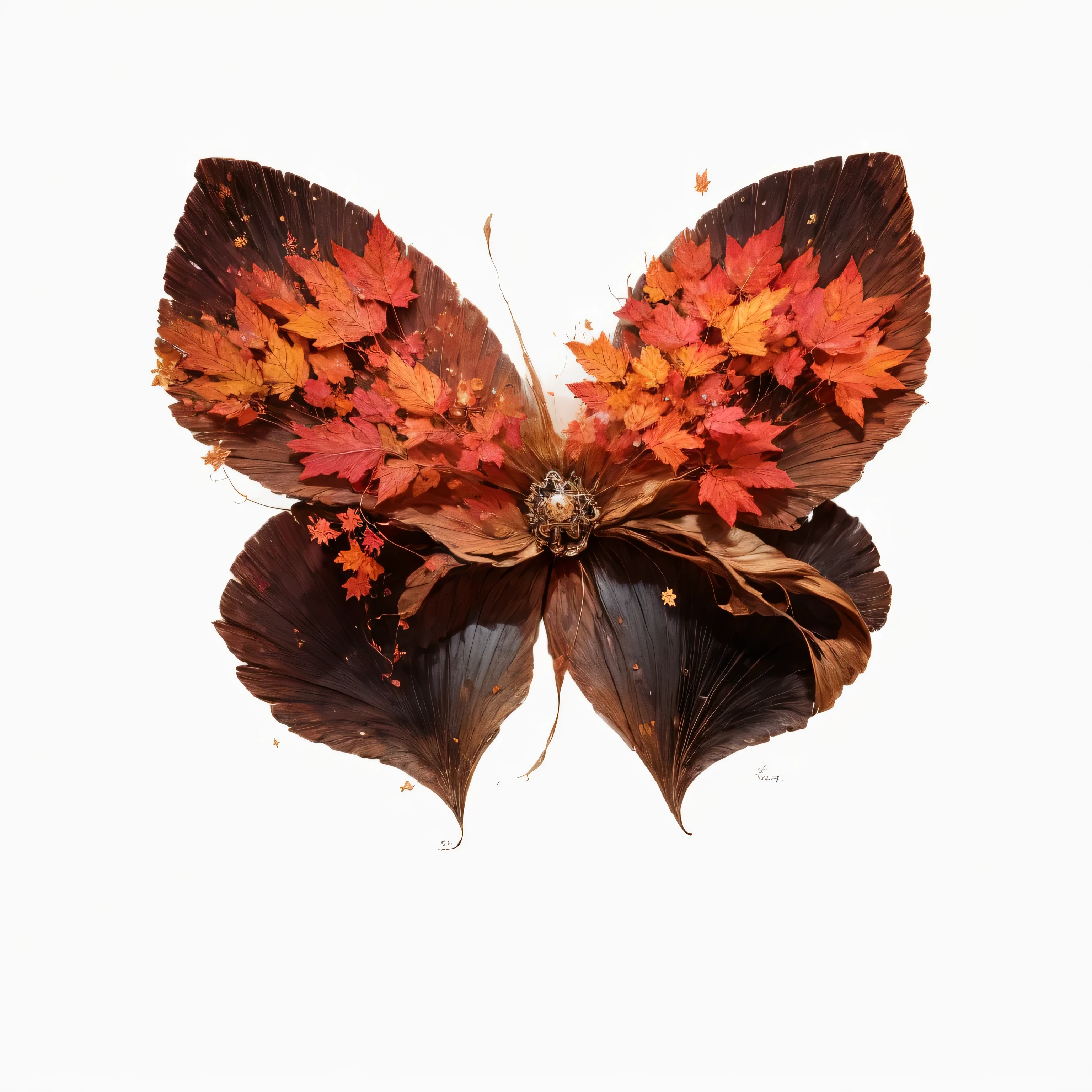 Maple leaf elements,Autumn wind blows leaves