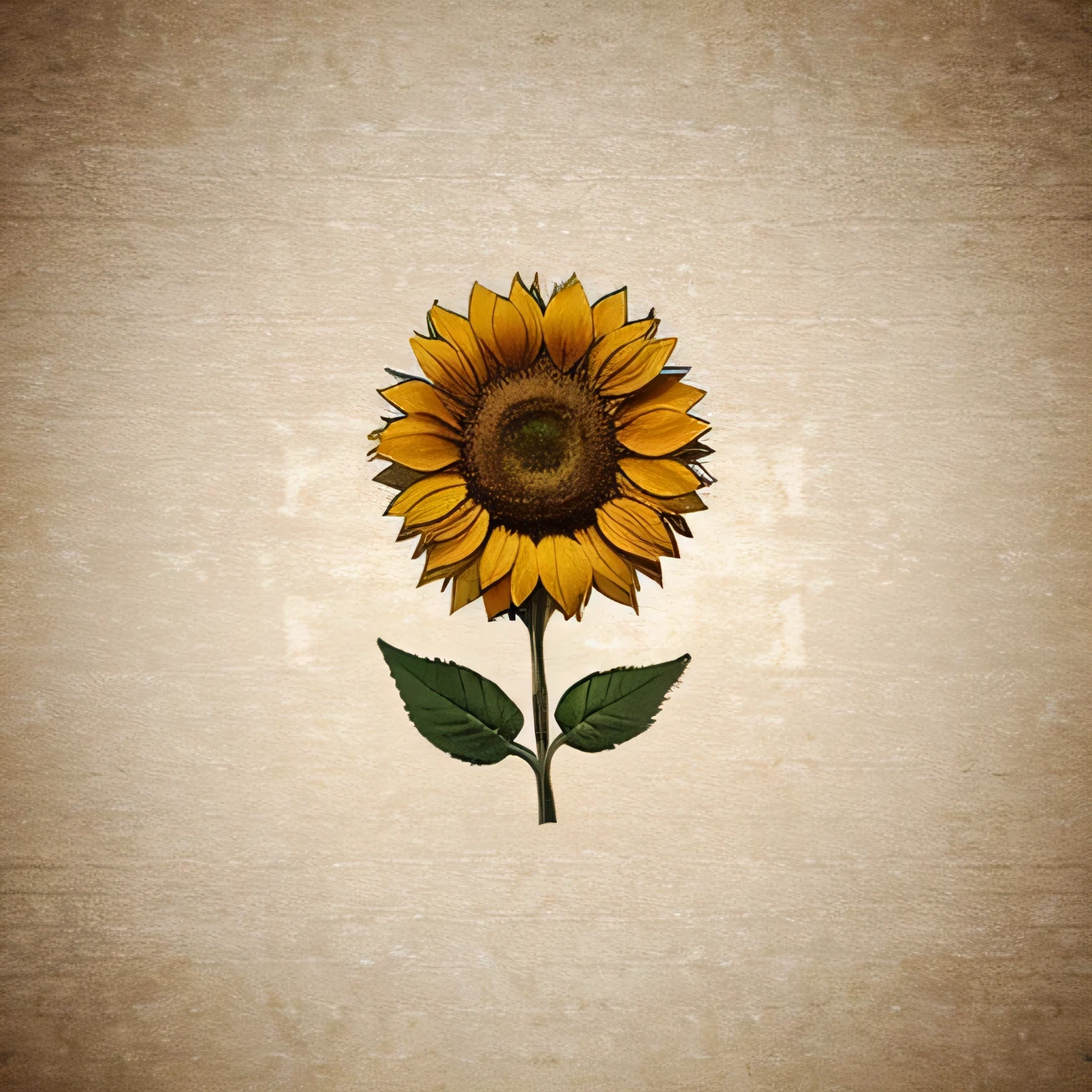 Logo. Rustic sunflower
