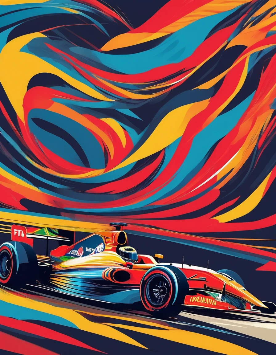  racing, lanes, racing,Van Gogh style, stained glass