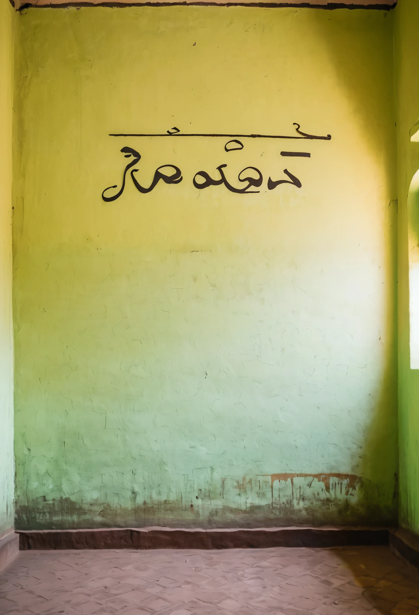 In a room stands Mukta written on the back wall,