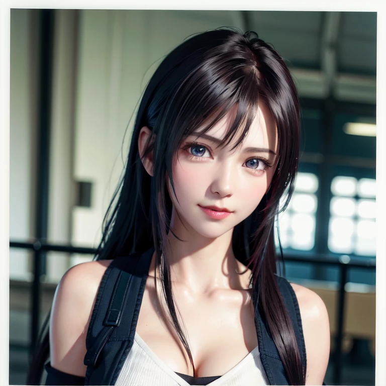 (8k, RAW photo, best quality, masterpiece:1.2), (realistic, photo-realistic:1.37),1 girl,cute,blue eyes, (solo),detailed faceponytail, dramatic angle,
,office,looking at viewer,pov,cyberpunk, Masterpiece, 8k, perfect face highly detailed, HDR, ultra realistic photoshoot, absurdres, extremely detailed, amazing, fine detail, Japanese woman, posing for a picture, Smiling, (Tifa Lockhart), sexy pose,
