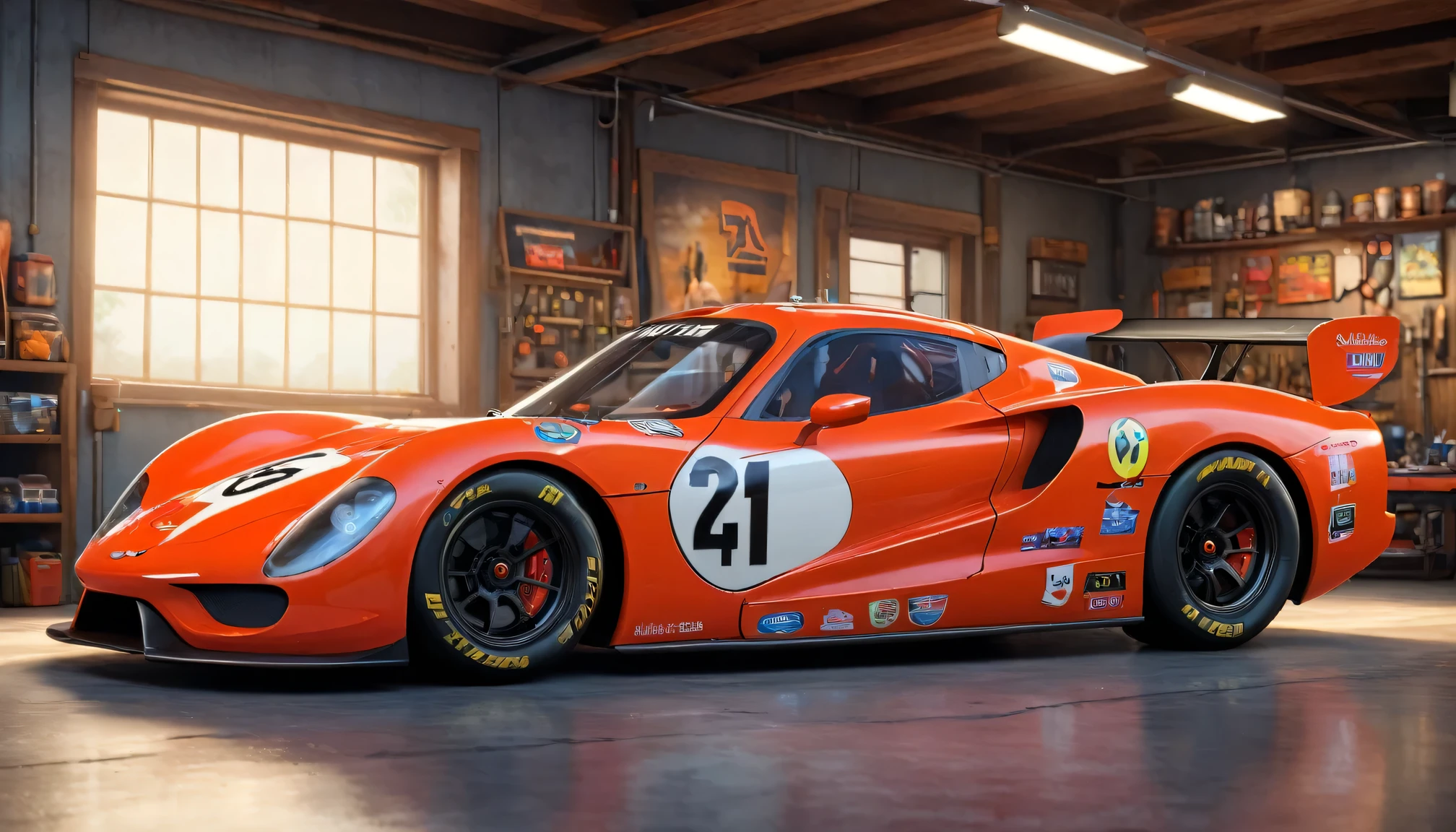 (best quality,high resolution,masterpiece:1.2),Super detailed,(actual,photoactual,photo-actual:1.37),bright colors,studio lighting,Pixar style,racing