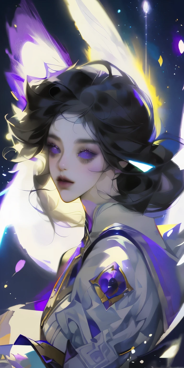 (Daisaku),(need),(super detailed),1girll(black hair)(white wings)(purple dress)animemanga girl,Super detailed eyes,(((make up)),(best lighting,Extremely refined and beautiful)Guviz,Beautiful fantasy anime,Guviz style artwork,Detailed digital animation art,gothic shoujo anime girl,8K high-quality detailed art,guweiz masterpiece,beautiful anime girl(beautiful detailed face),(美丽詳細な目)