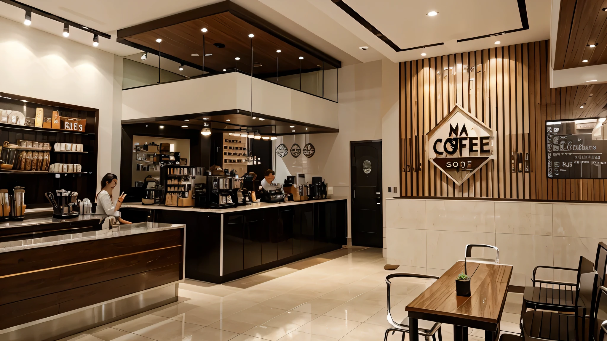 conception d&#39;a large modern café